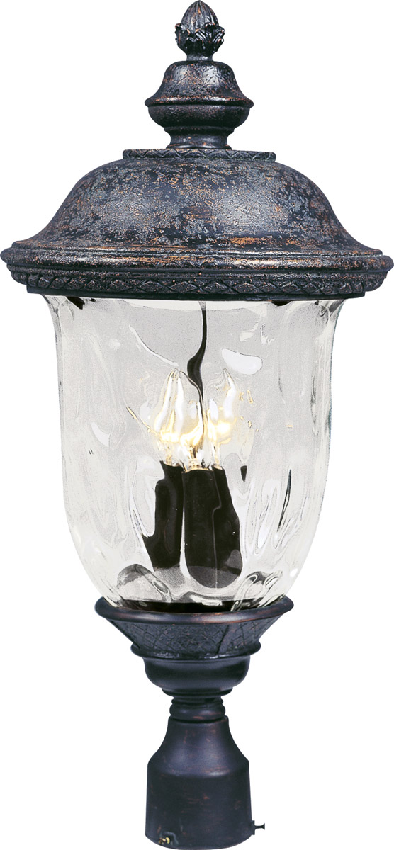 Maxim 40420WGOB Carriage House VX 3 Light 27 inch Oriental Bronze Outdoor Pole Post Lantern