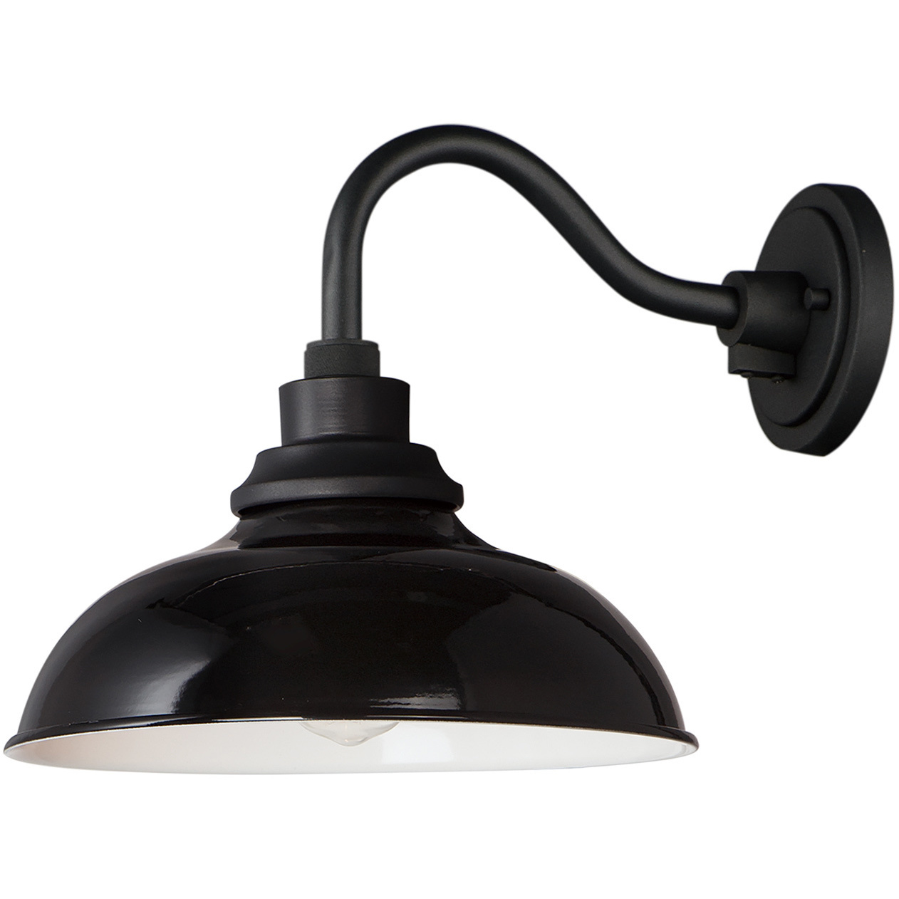Granville 1 Light 11.25 inch Gloss Black and Black Outdoor Wall Mount