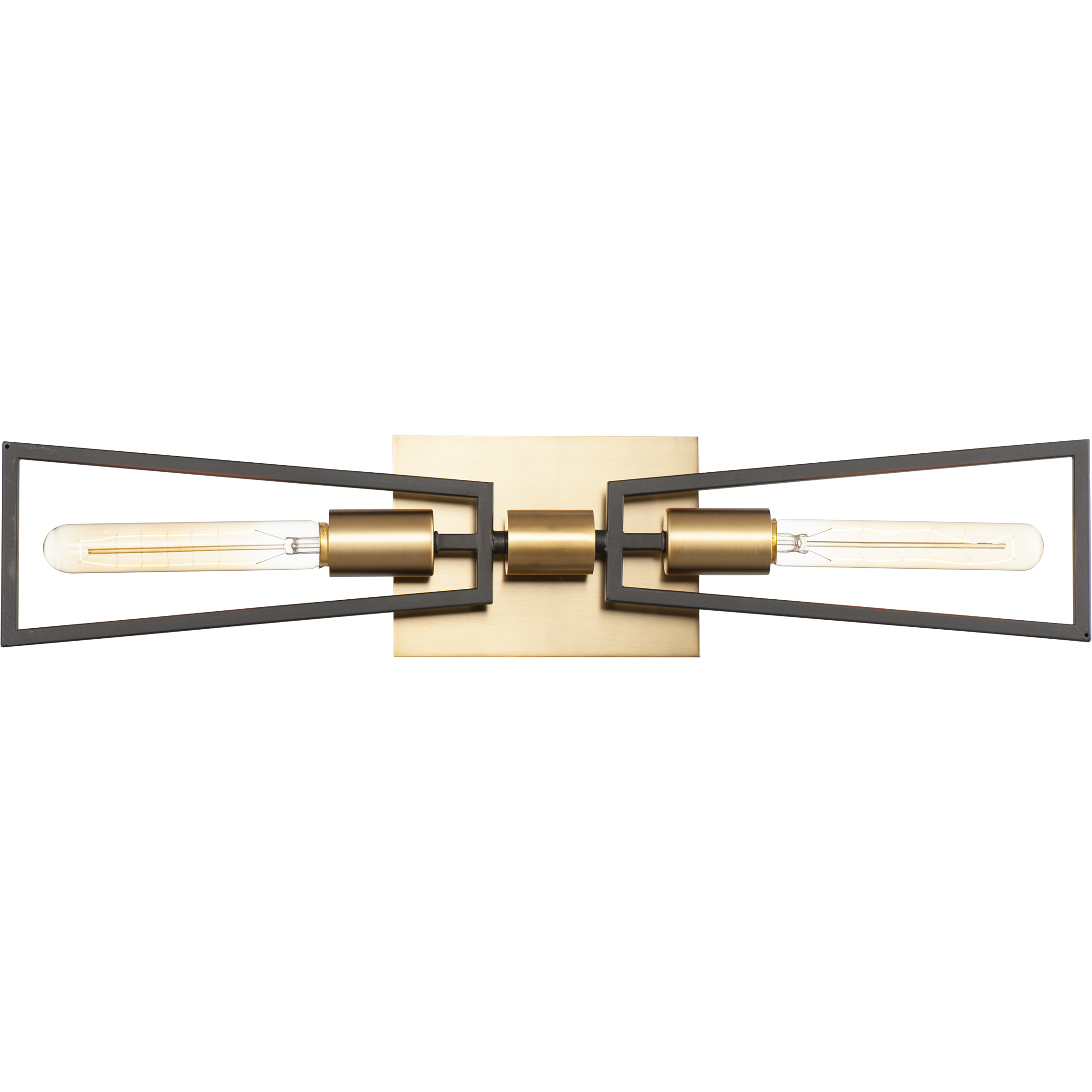 Wings 2 Light 25 inch Black and Satin Brass ADA Wall Sconce Wall Light