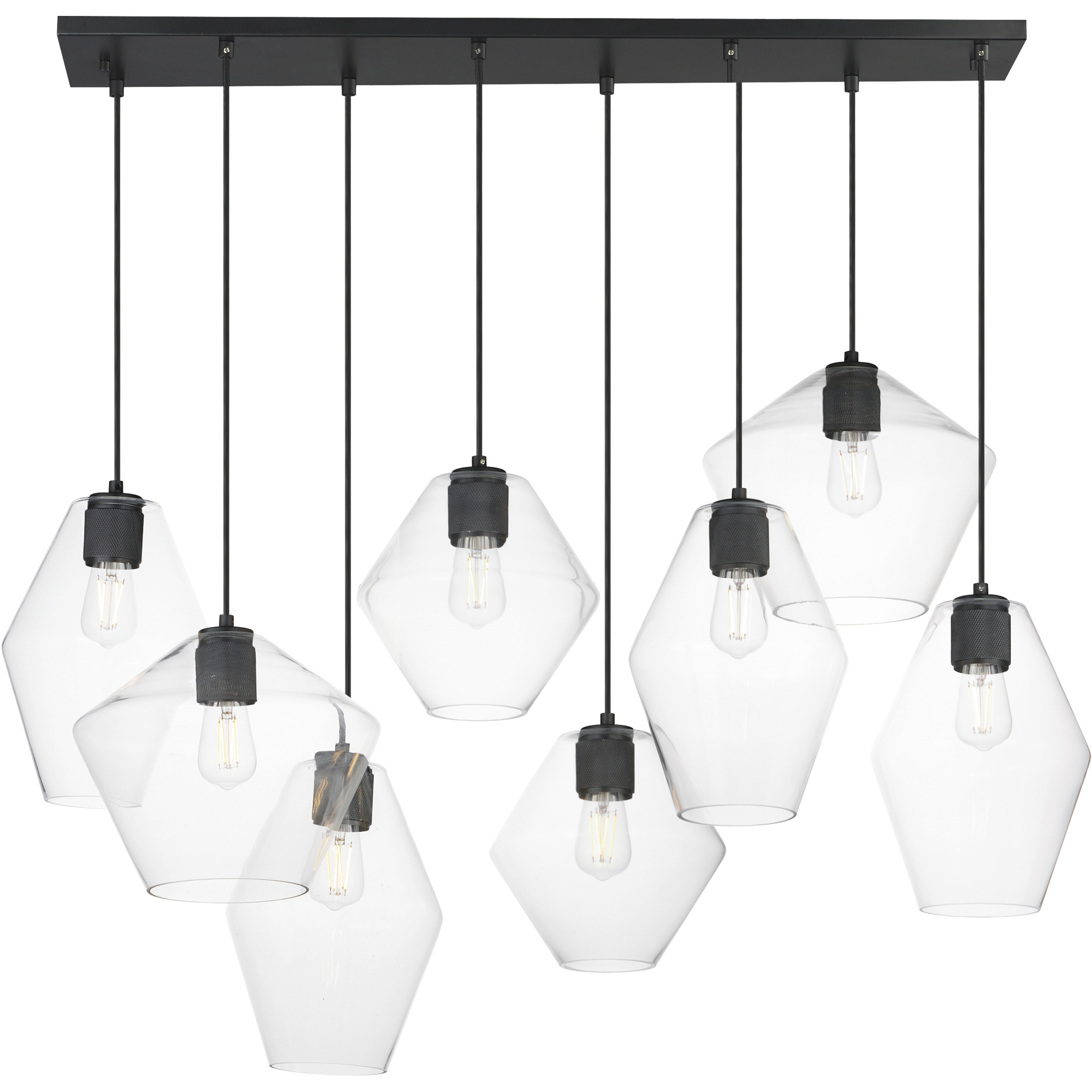 Geode 8 Light 17.5 inch Black Multi-Light Pendant Ceiling Light