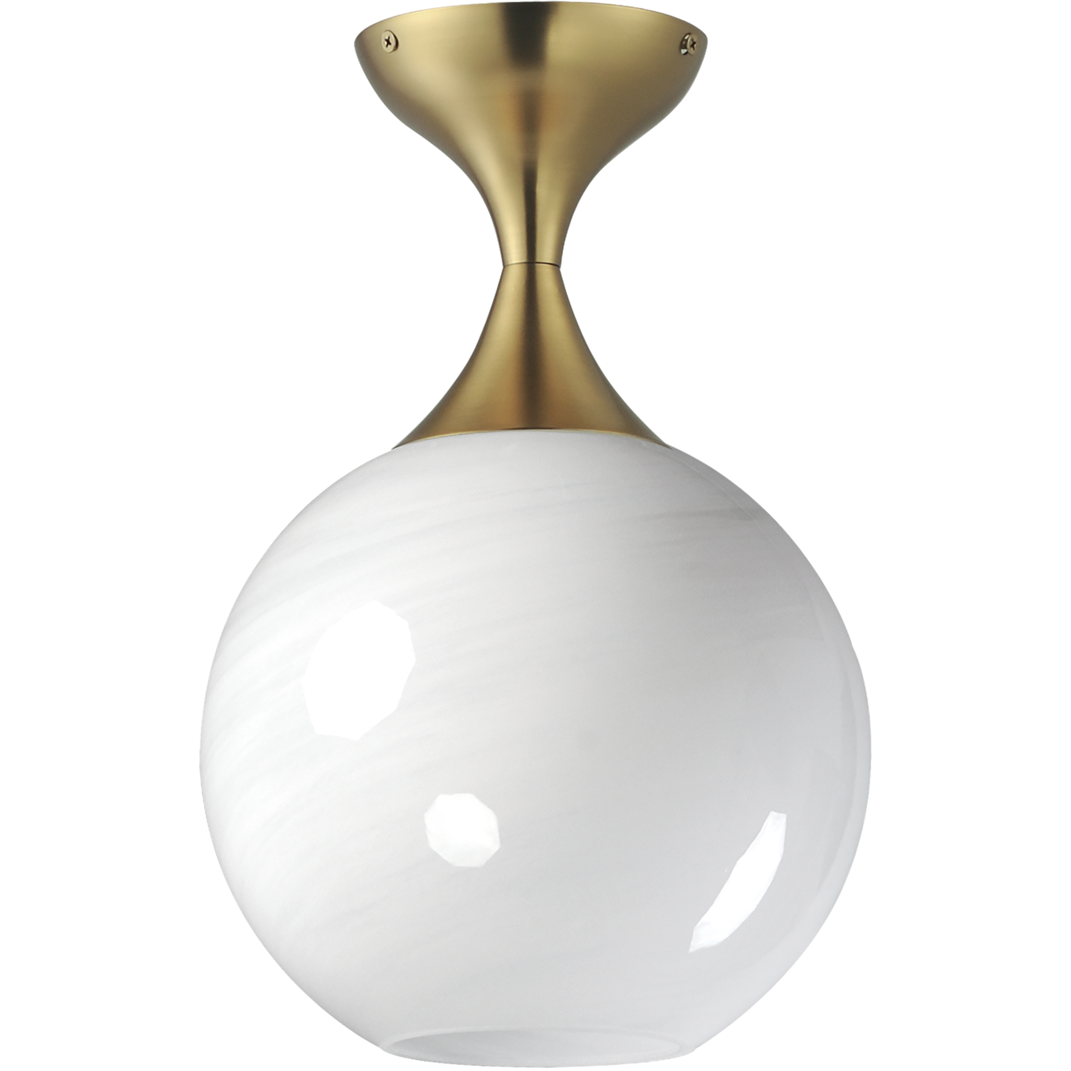 Neve 1 Light 9 inch Natural Aged Brass Semi-Flush Mount Ceiling Light