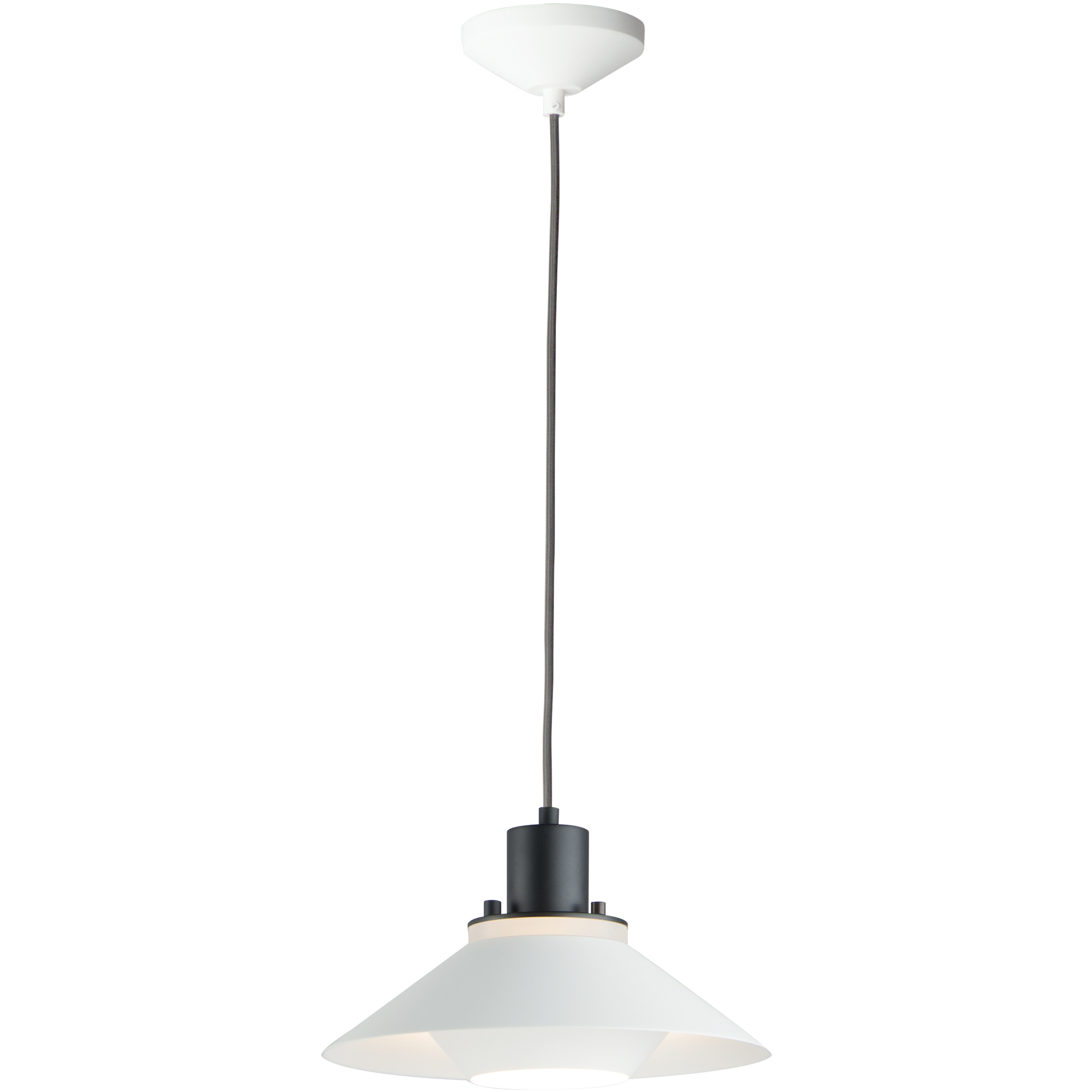 Oslo 1 Light 11.75 inch Black and White Single Pendant Ceiling Light