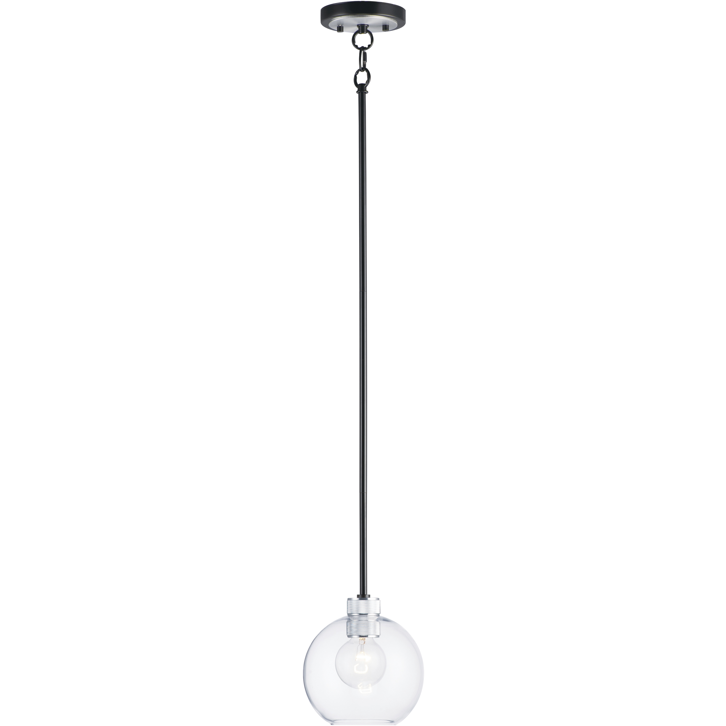 Vessel 1 Light 7.25 inch Black and Brushed Aluminum Mini Pendant Ceiling Light