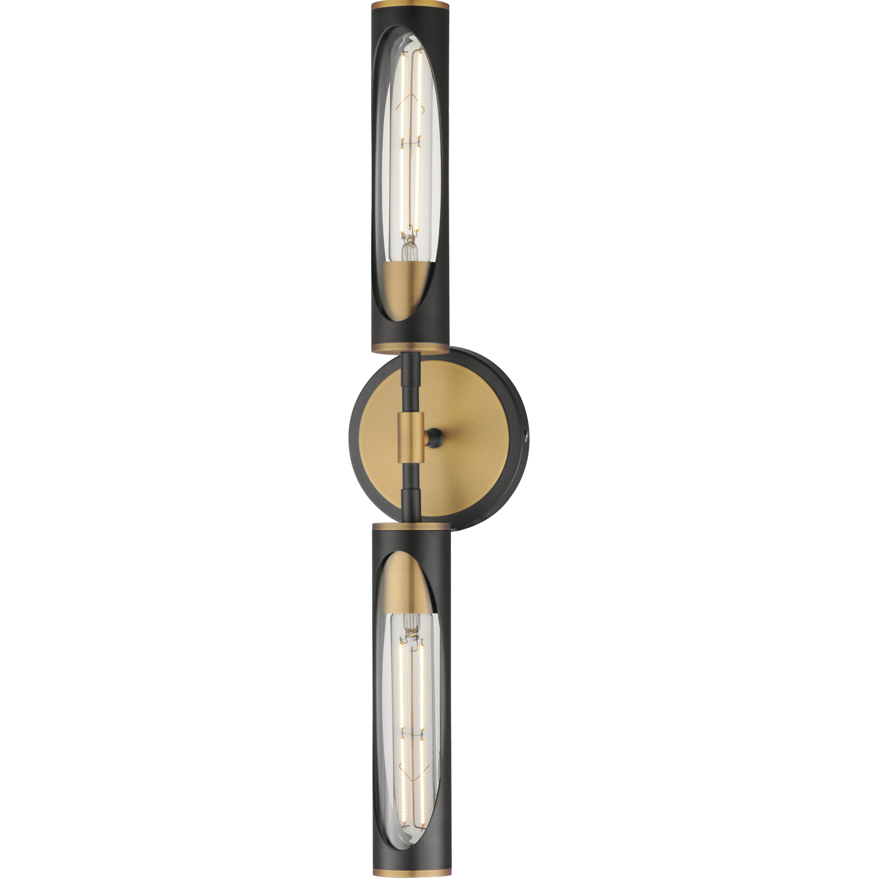 Regent LED 24 inch Black and Antique Brass Bath Vanity Wall Light