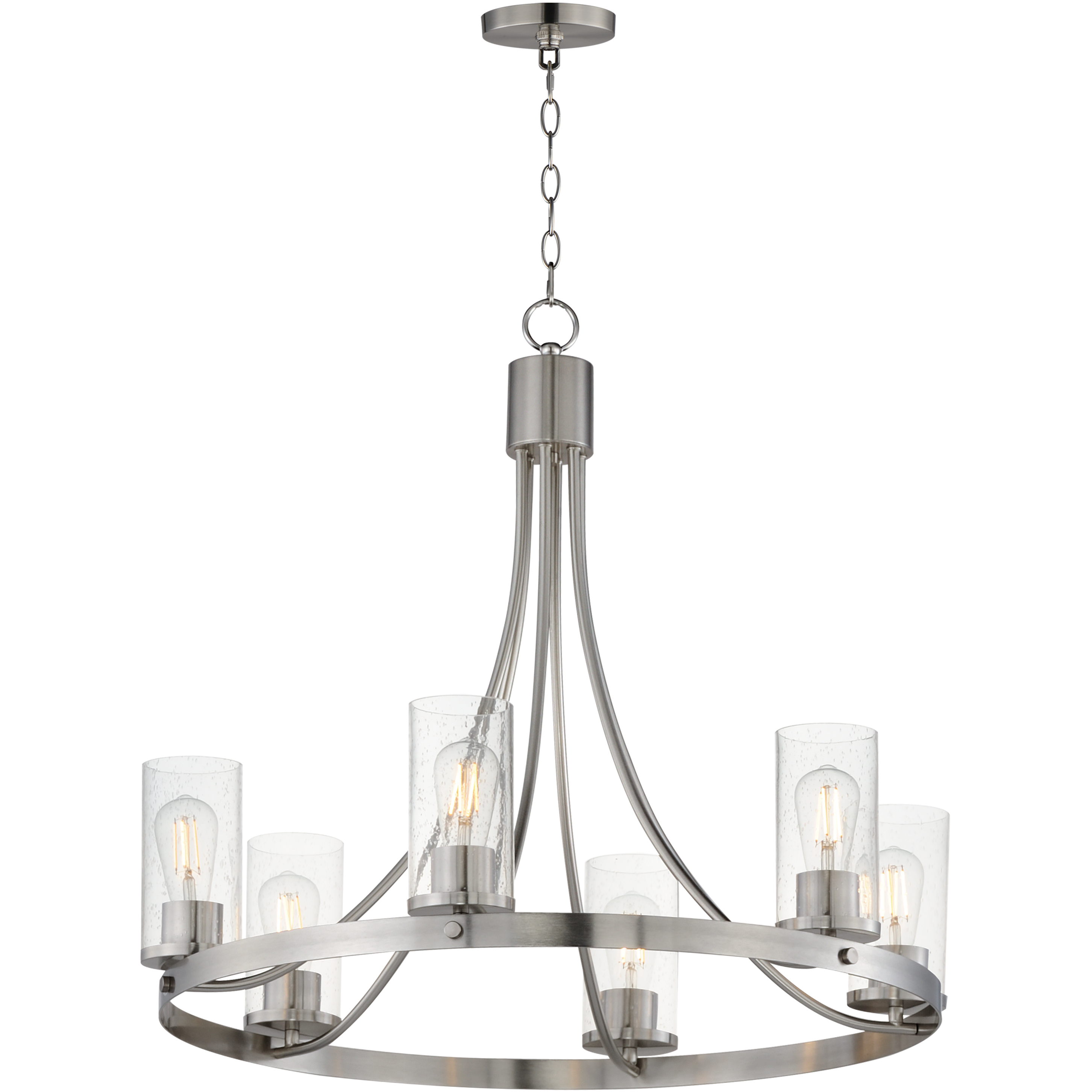 Livingston 6 Light 30 inch Satin Nickel Chandelier Ceiling Light
