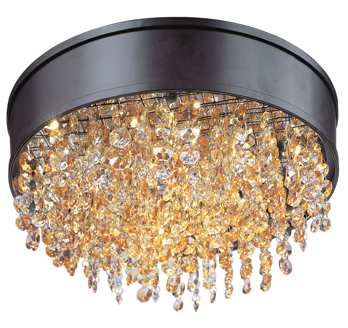 Maxim 39650SHBZ Mystic LED 16 inch Bronze Flush Mount Ceiling Light in Scotch Crystal 30.8