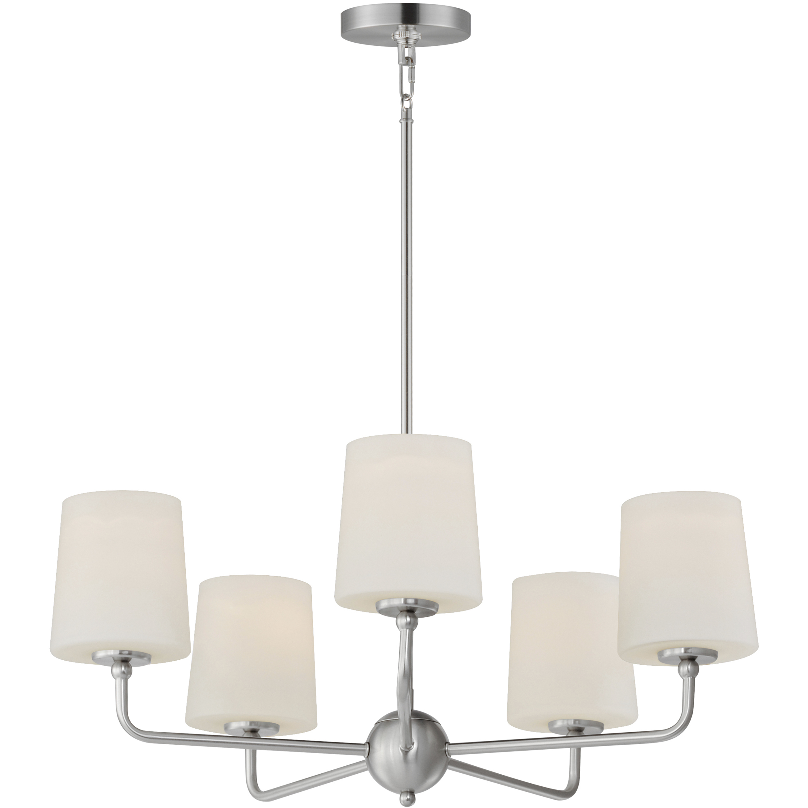 Bristol 5 Light 26.5 inch Satin Nickel Single-Tier Chandelier Ceiling Light