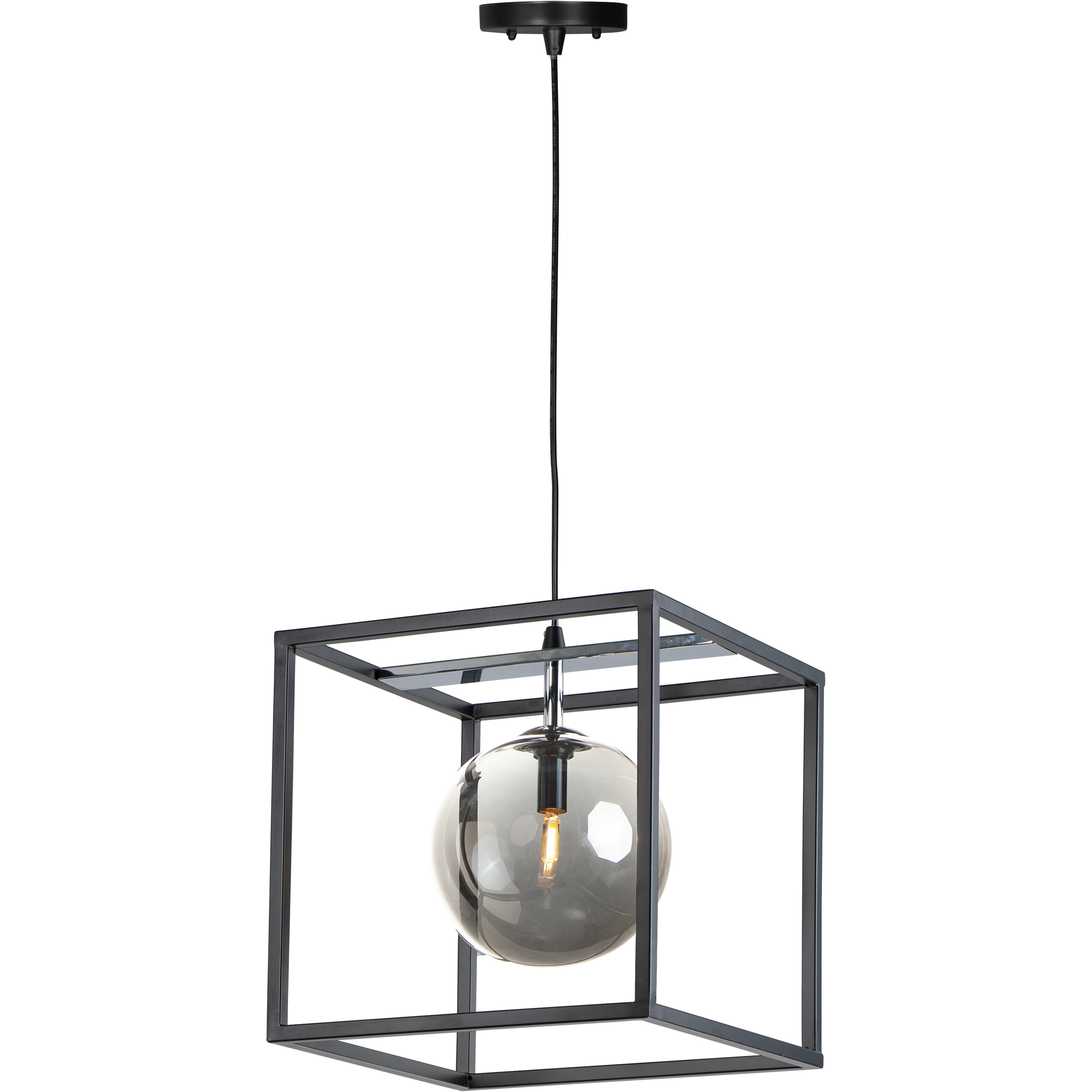 Fluid LED 11.75 inch Black and Polished Chrome Single Pendant Ceiling Light in Mirror Smoke