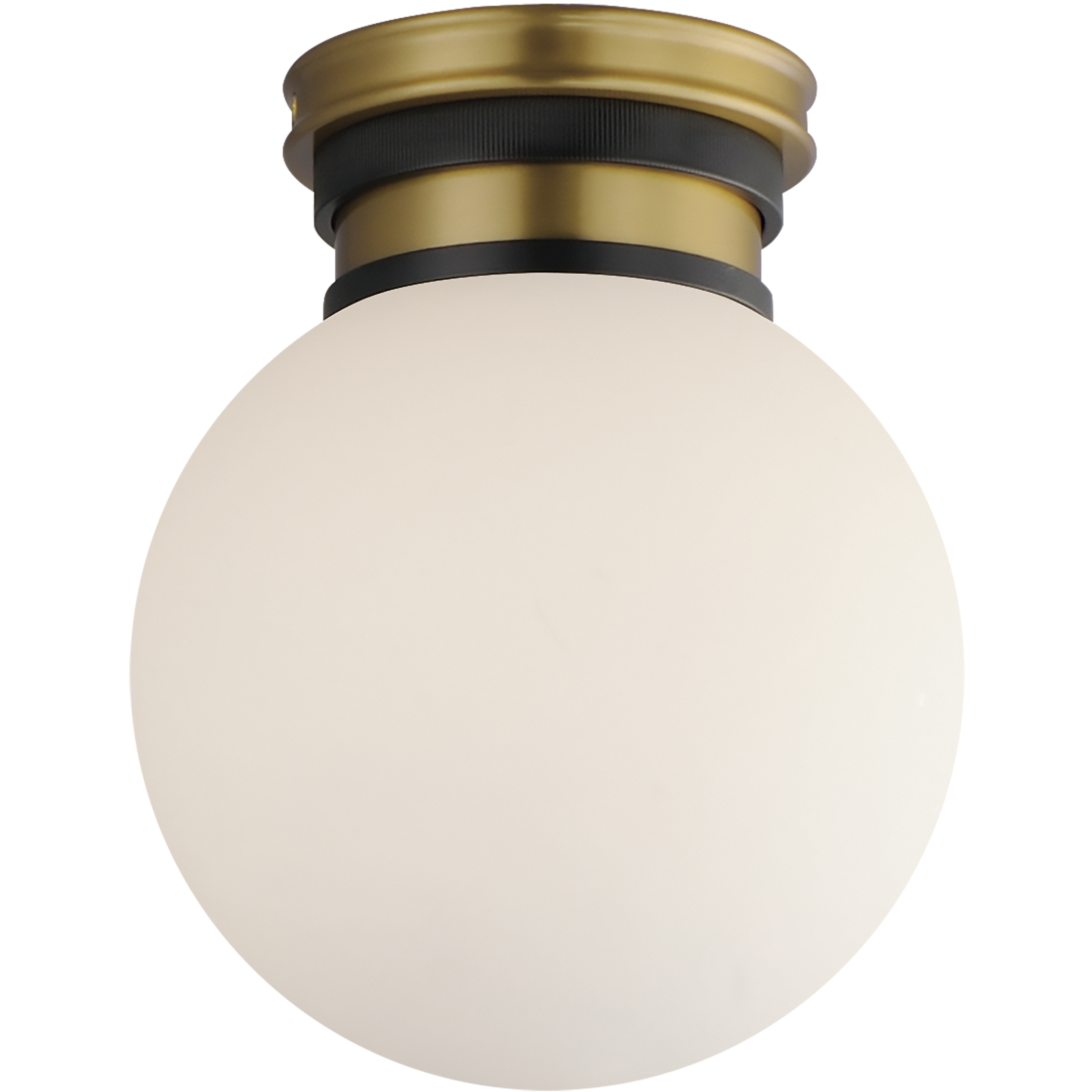 San Simeon LED 7.75 inch Black and Natural Aged Brass Semi-Flush Mount Ceiling Light