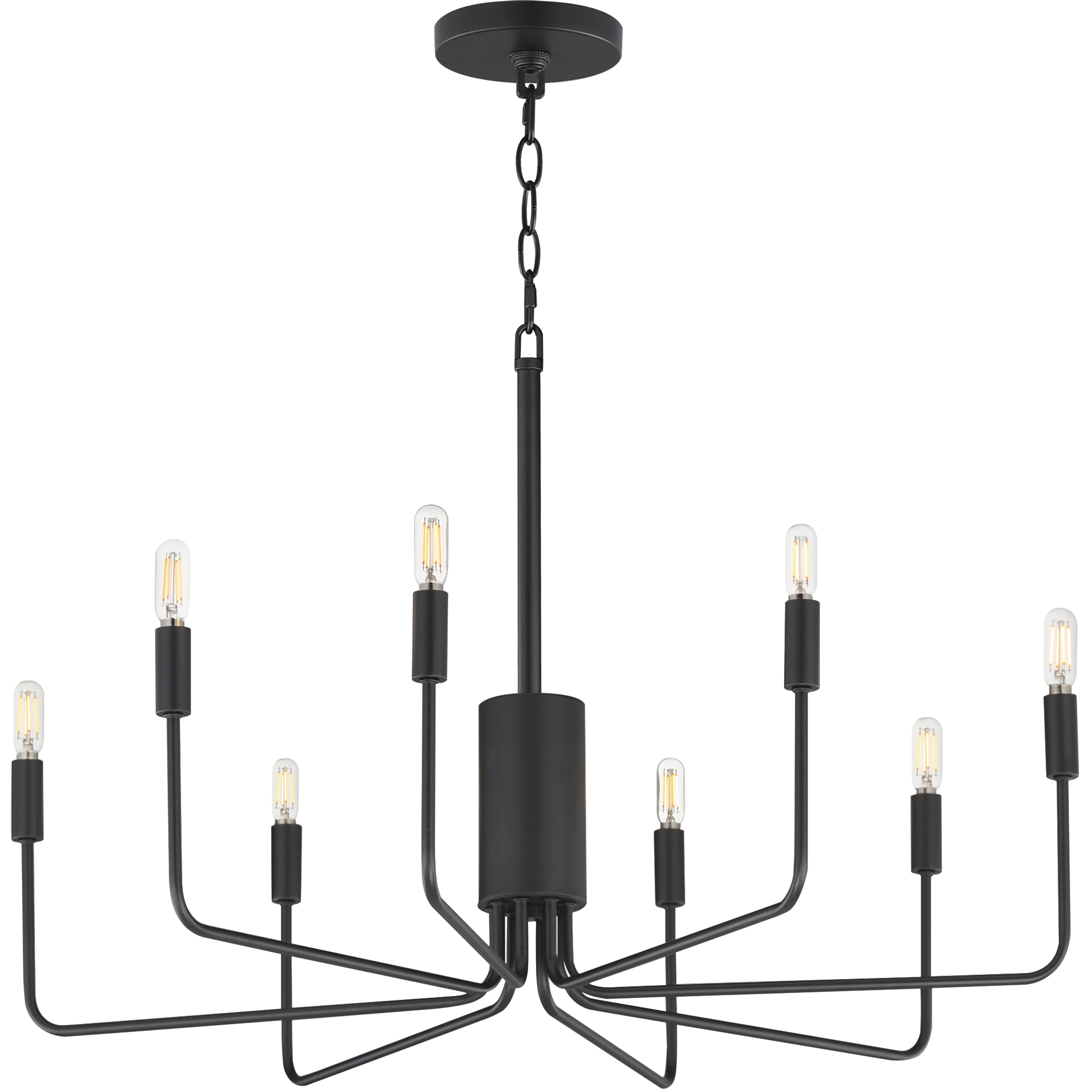 Abner 8 Light 32 inch Black Chandelier Ceiling Light