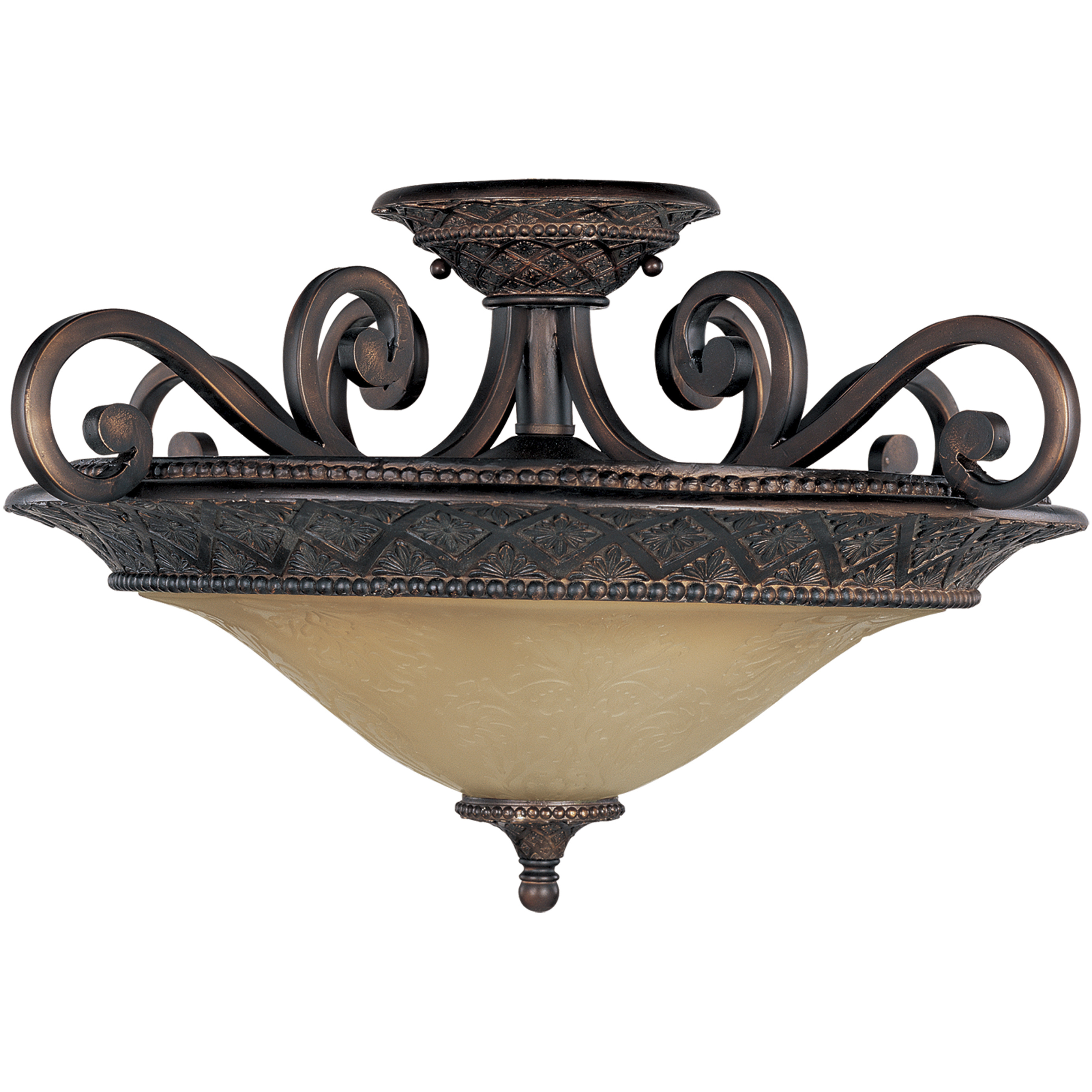 Symphony 3 Light 22.5 inch Oil Rubbed Bronze Semi-Flush Mount Ceiling Light