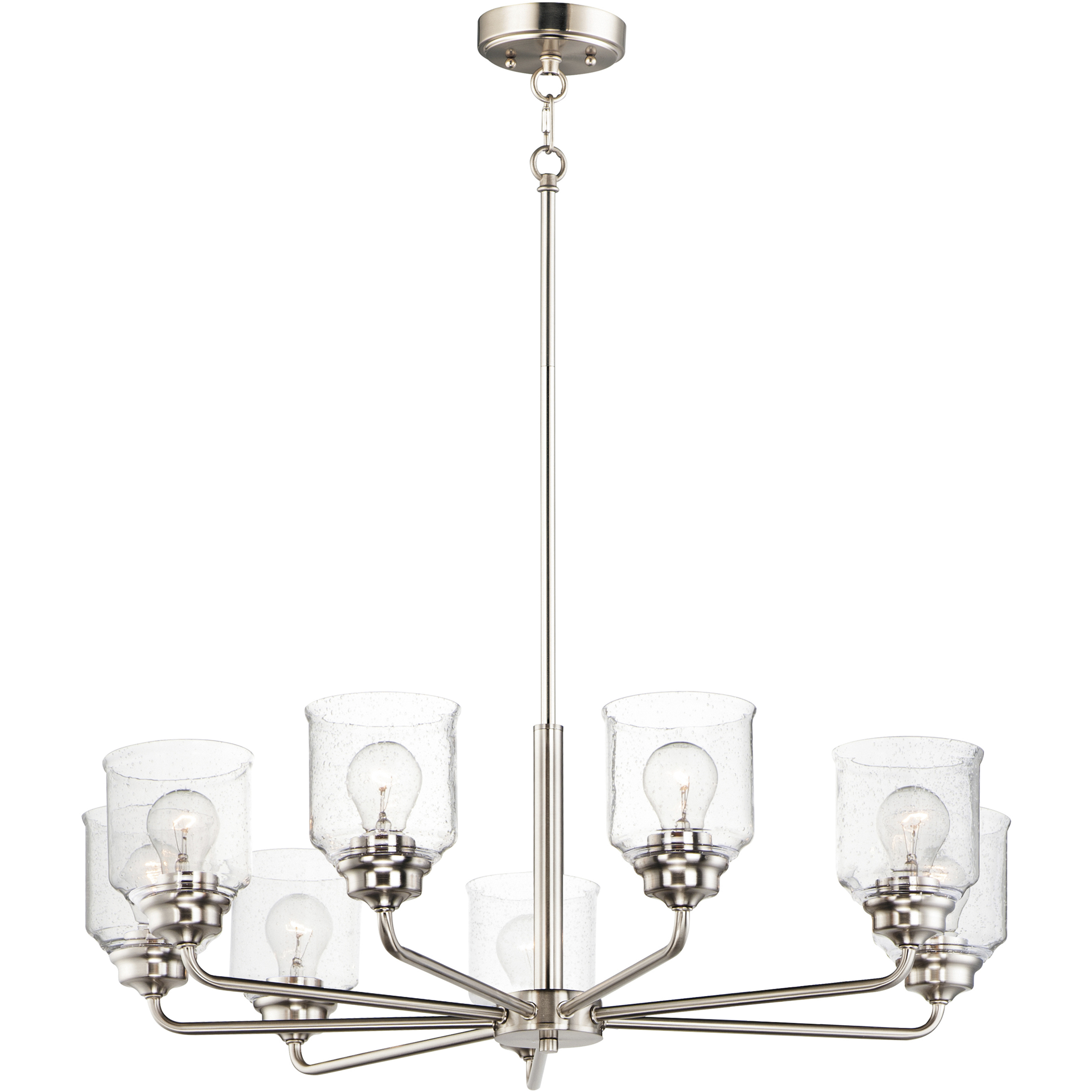 Acadia 8 Light 32 inch Satin Nickel Chandelier Ceiling Light
