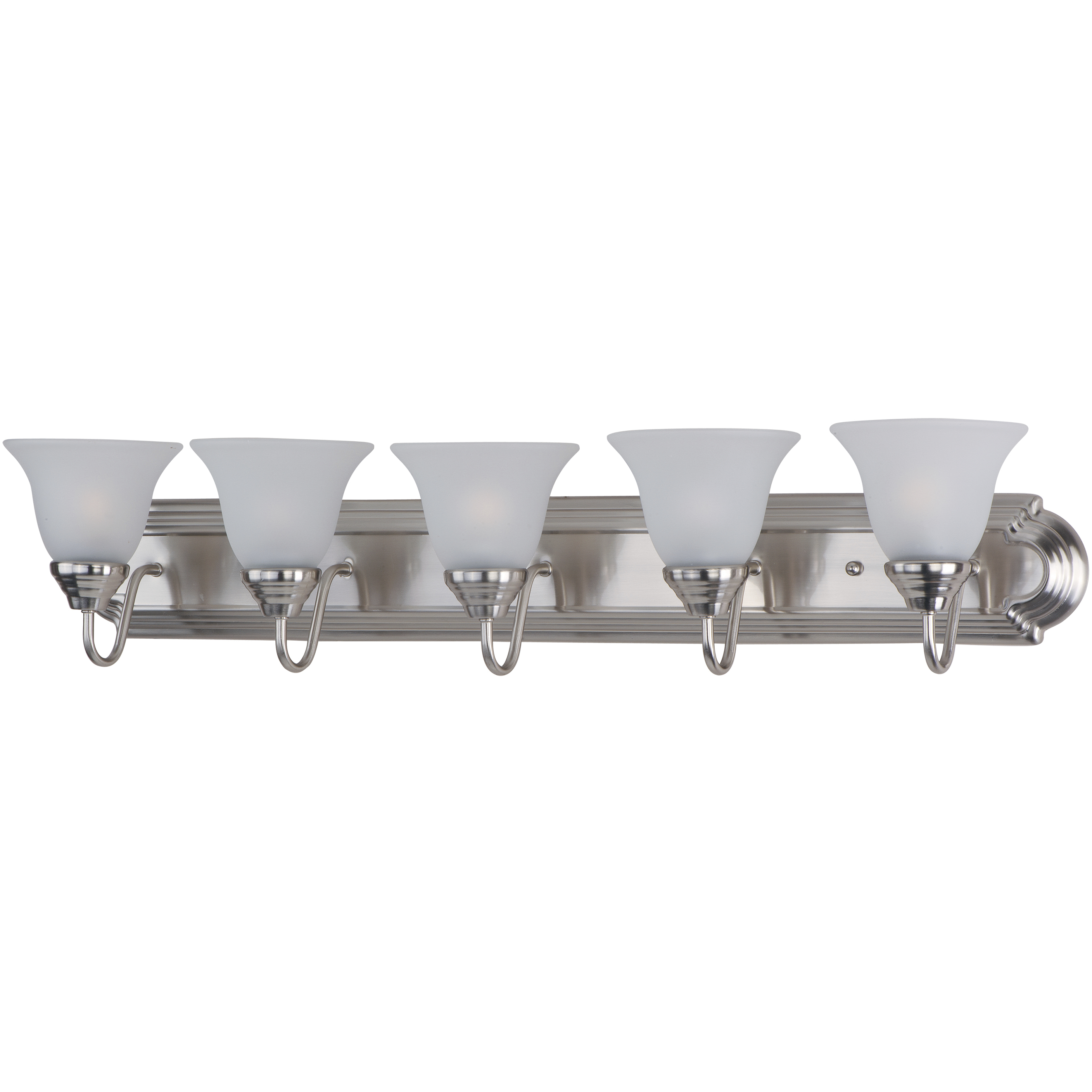 Essentials - 801x 5 Light 36 inch Satin Nickel Bath Vanity Wall Light in Frosted