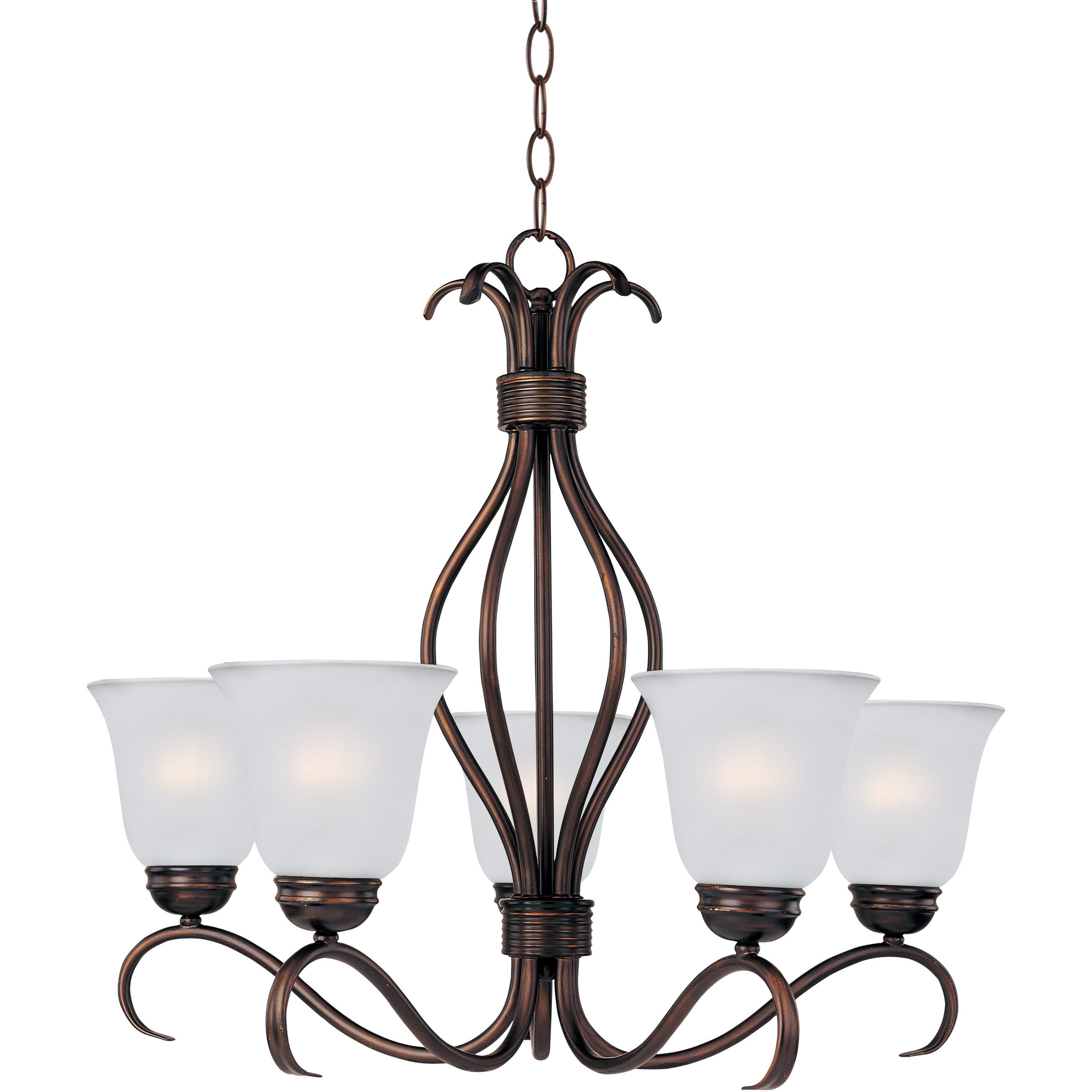 Basix 5 Light 26 inch Oil Rubbed Bronze Single-Tier Chandelier Ceiling Light