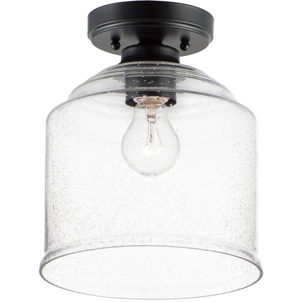 Acadia 1 Light 8.75 inch Black Semi-Flush Mount Ceiling Light
