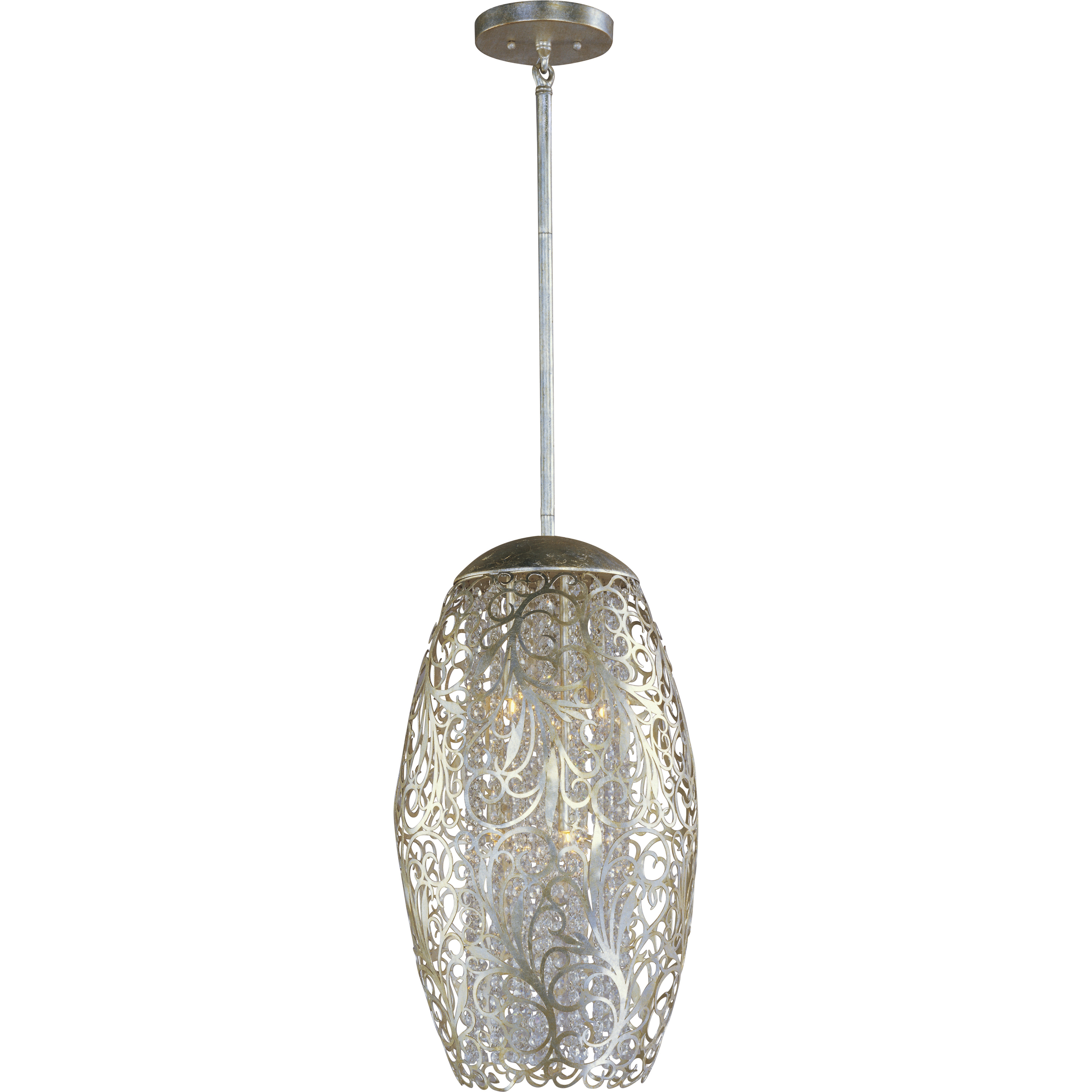Arabesque LED 13 inch Golden Silver Single Pendant Ceiling Light
