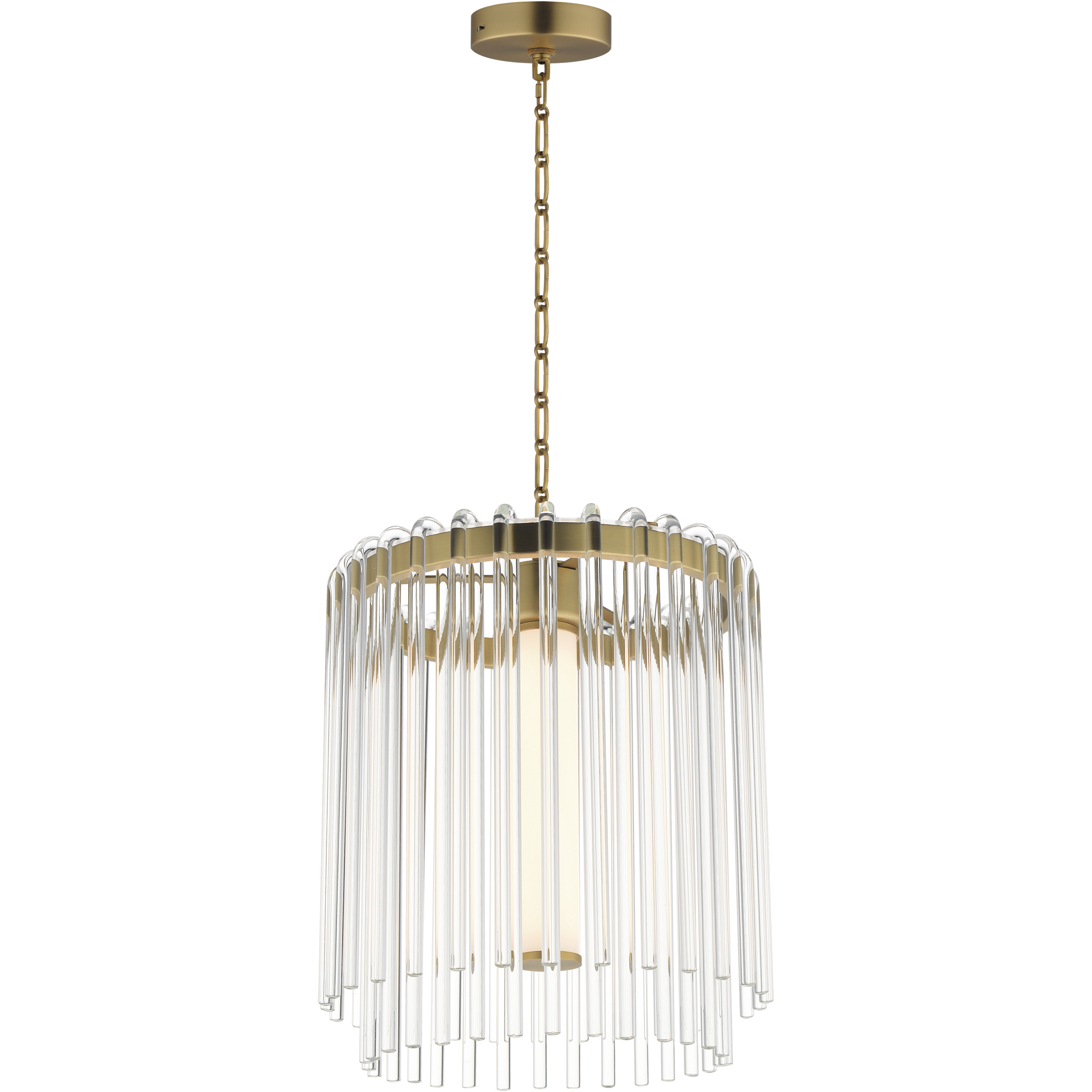 Jolie LED 11 inch Natural Aged Brass Single Pendant Ceiling Light