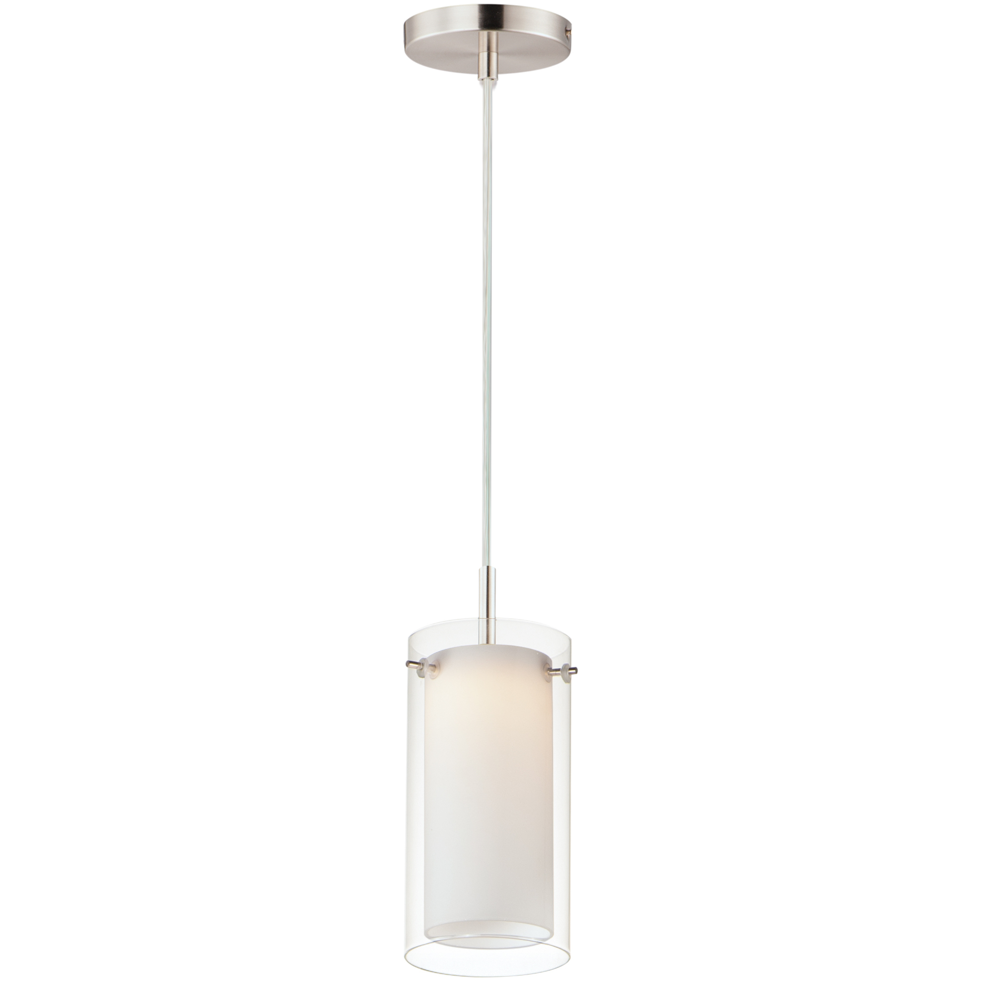 Duo LED 4.5 inch Satin Nickel Mini Pendant Ceiling Light