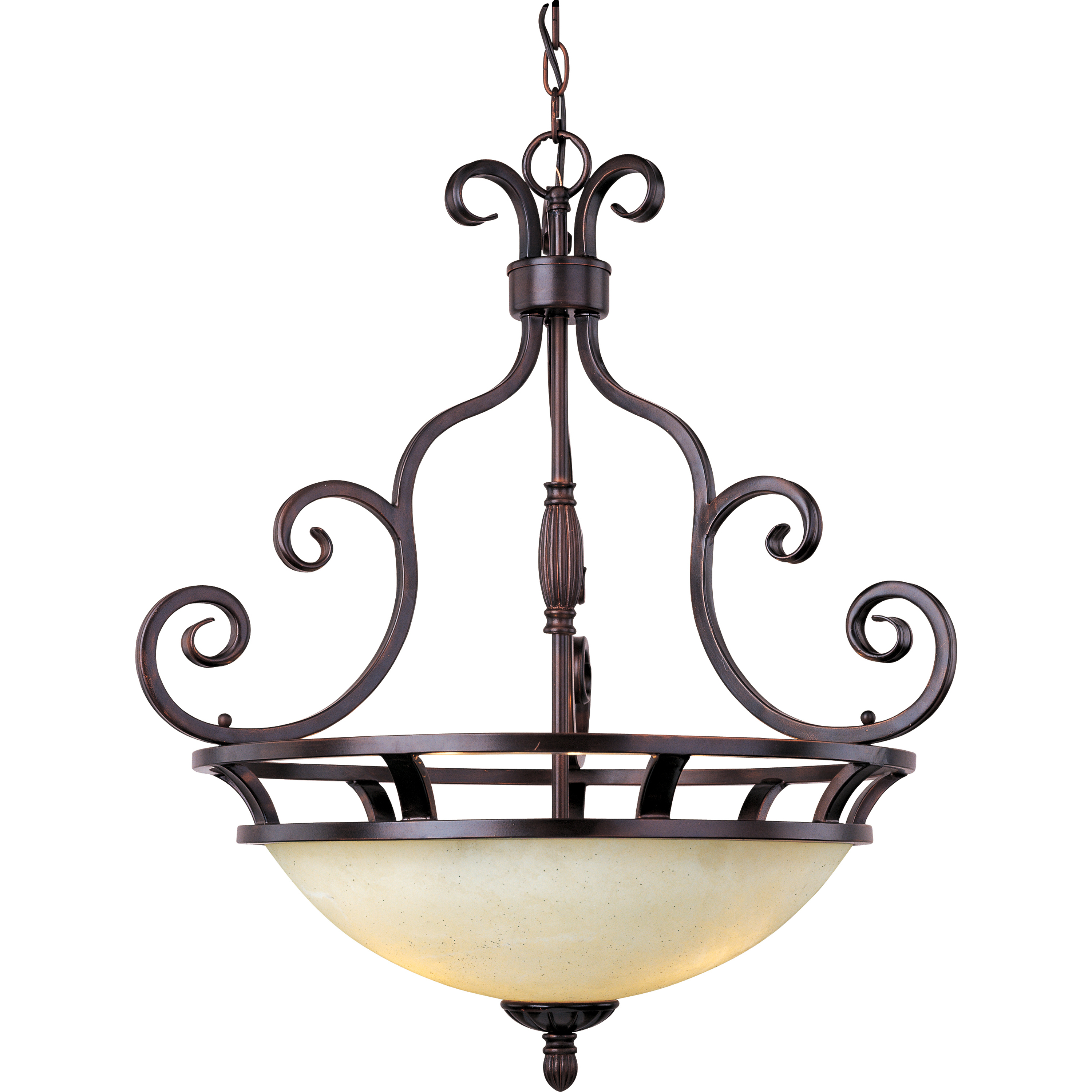 Manor 3 Light 23 inch Oil Rubbed Bronze Invert Bowl Pendant Ceiling Light