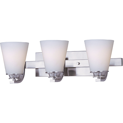 Conical 3 Light 19 inch Satin Nickel Bath Vanity Wall Light