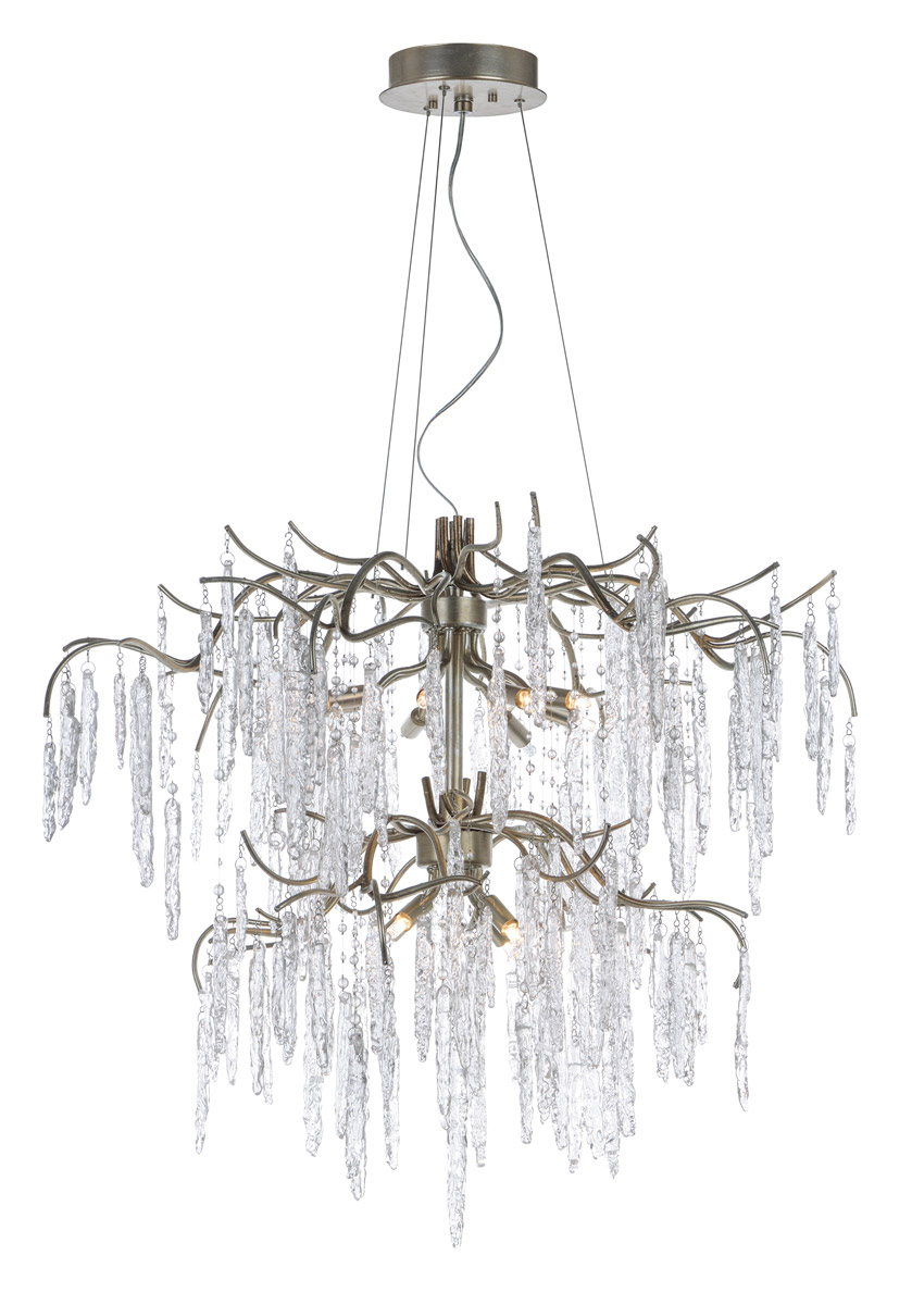 Willow 12 Light 35 inch Silver Gold Multi Tier Chandelier Ceiling Light