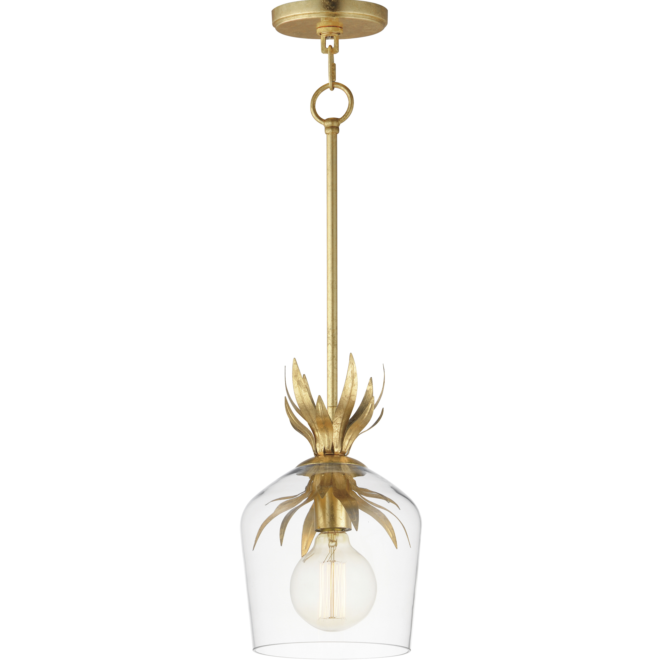 Paloma 1 Light 7.75 inch Gold Leaf Single Pendant Ceiling Light