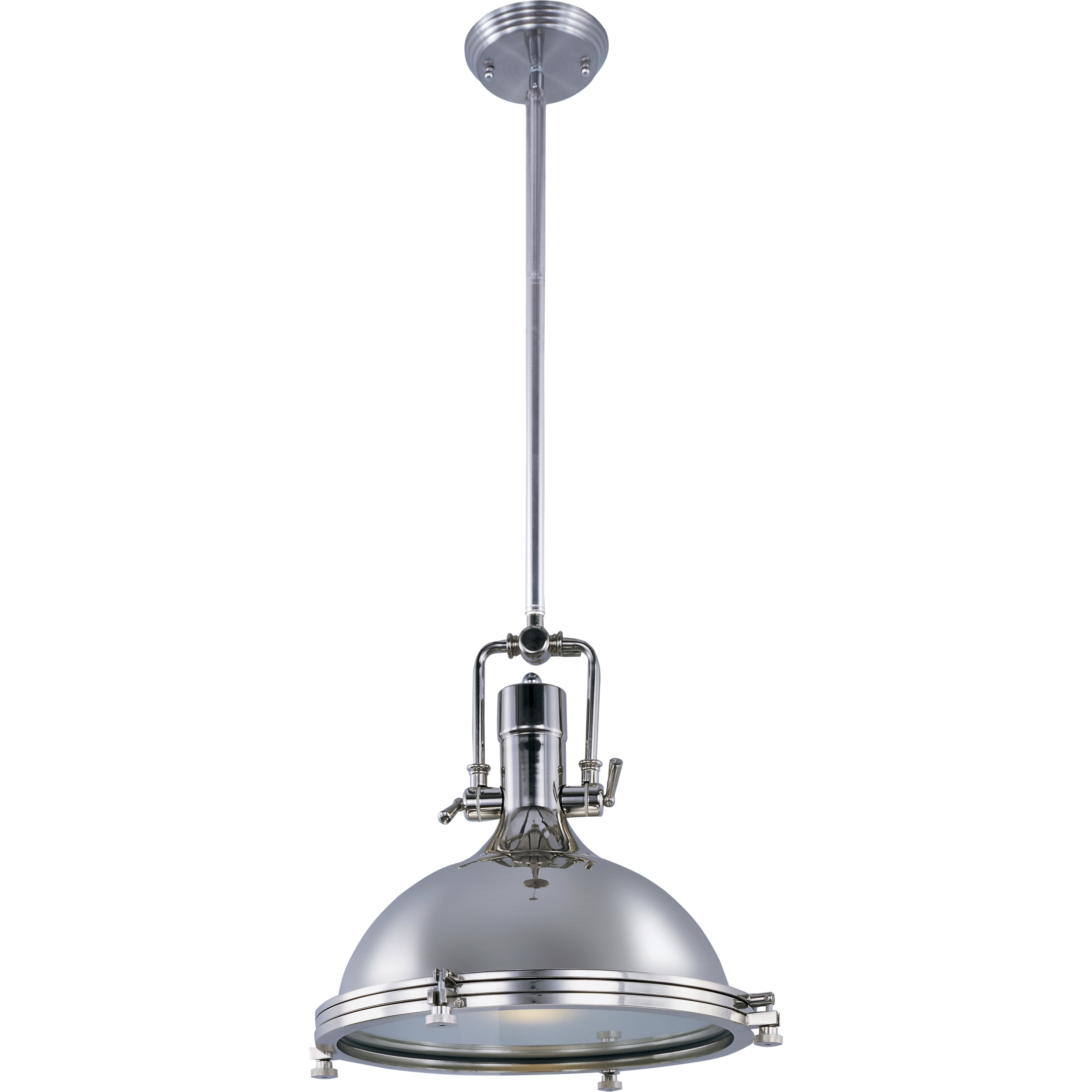Hi-Bay 1 Light 17.75 inch Polished Nickel Single Pendant Ceiling Light