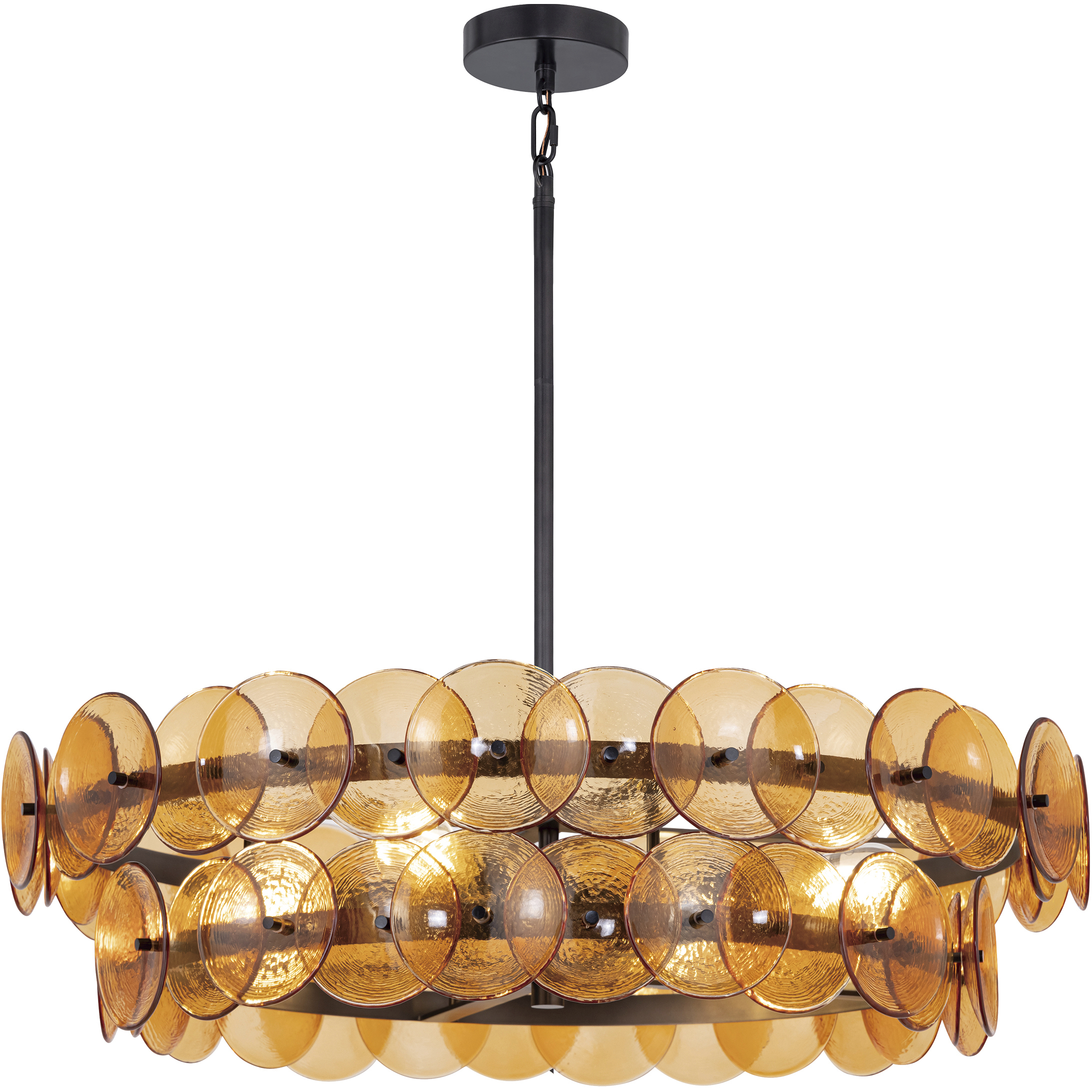 Loren 6 Light 32 inch Gunmetal Multi-Tier Chandelier Ceiling Light in Amber