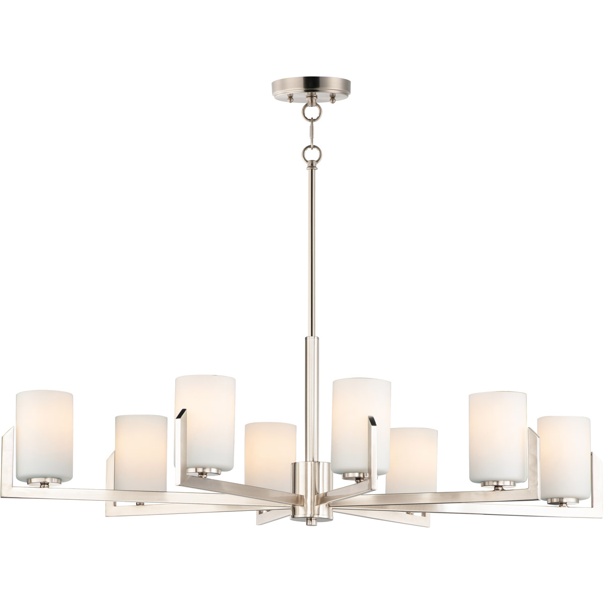 Maxim 21288SWSN Dart 8 Light 28 inch Satin Nickel Chandelier