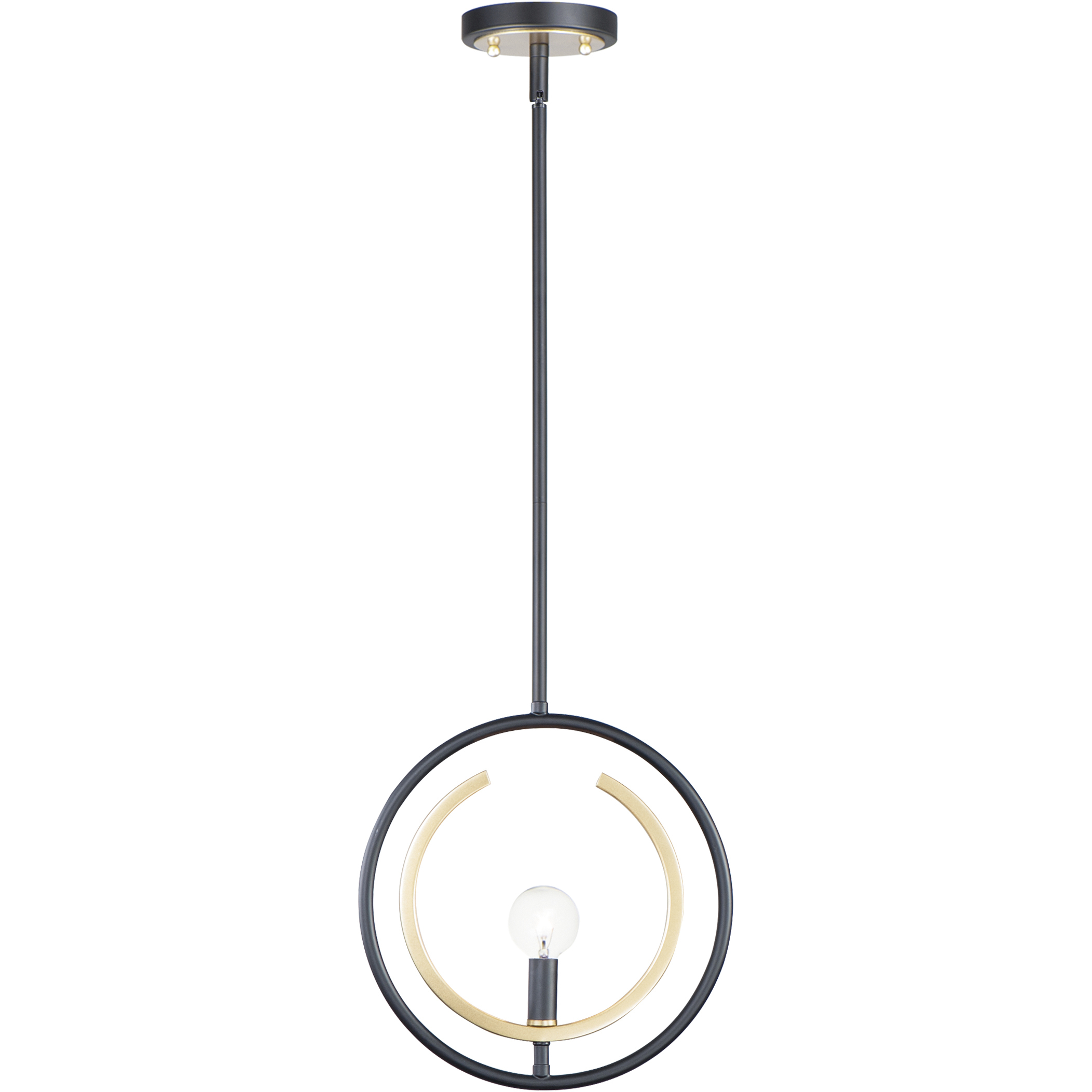Clip 1 Light 11 inch Black and Gold Flush Mount Ceiling Light