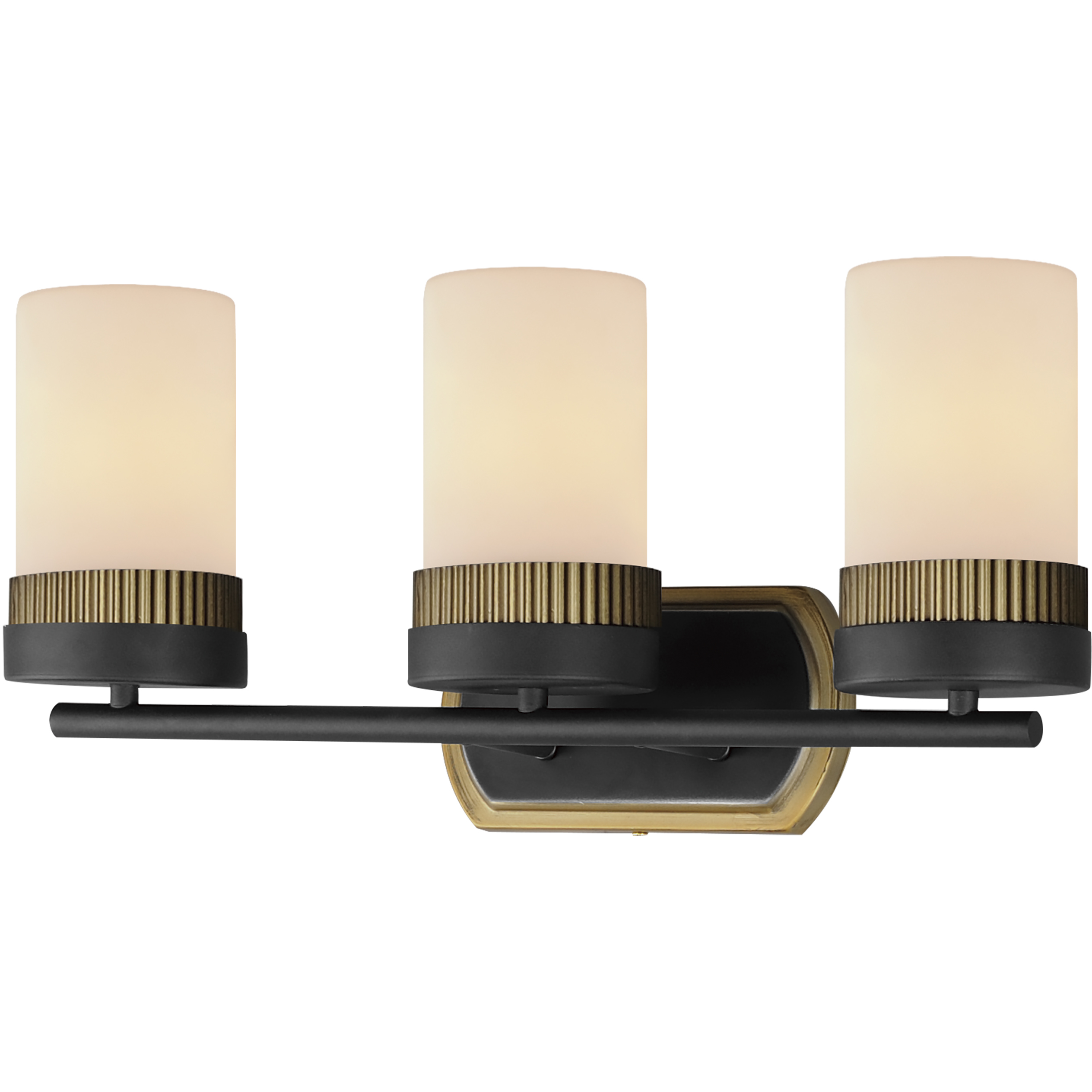 Ruffles 3 Light 21 inch Black and Antique Brass Bath Vanity Wall Light