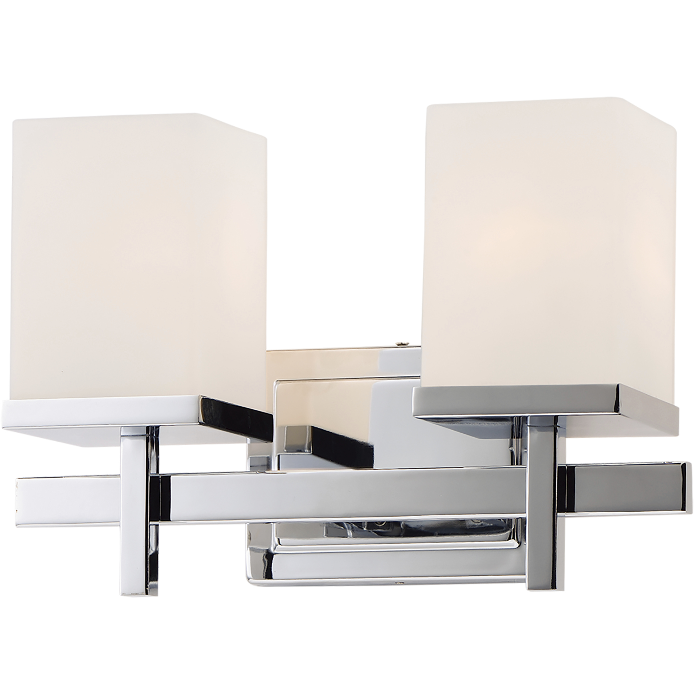 Tetra 2 Light 14 inch Polished Chrome Bath Vanity Wall Light in Satin White