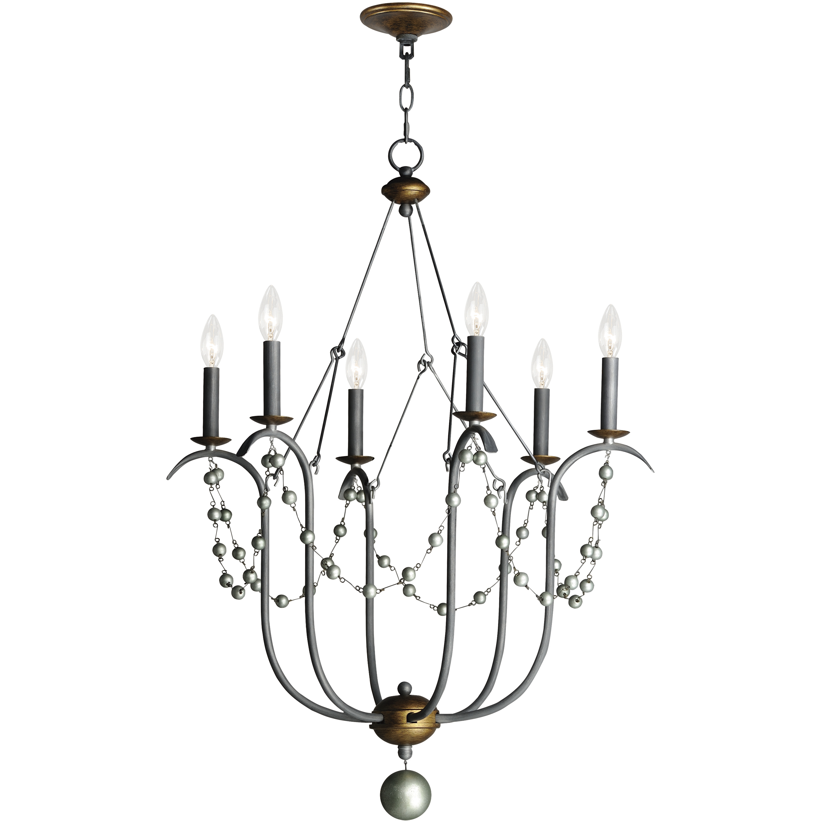Formosa 6 Light 27 inch Golden Noir Chandelier Ceiling Light
