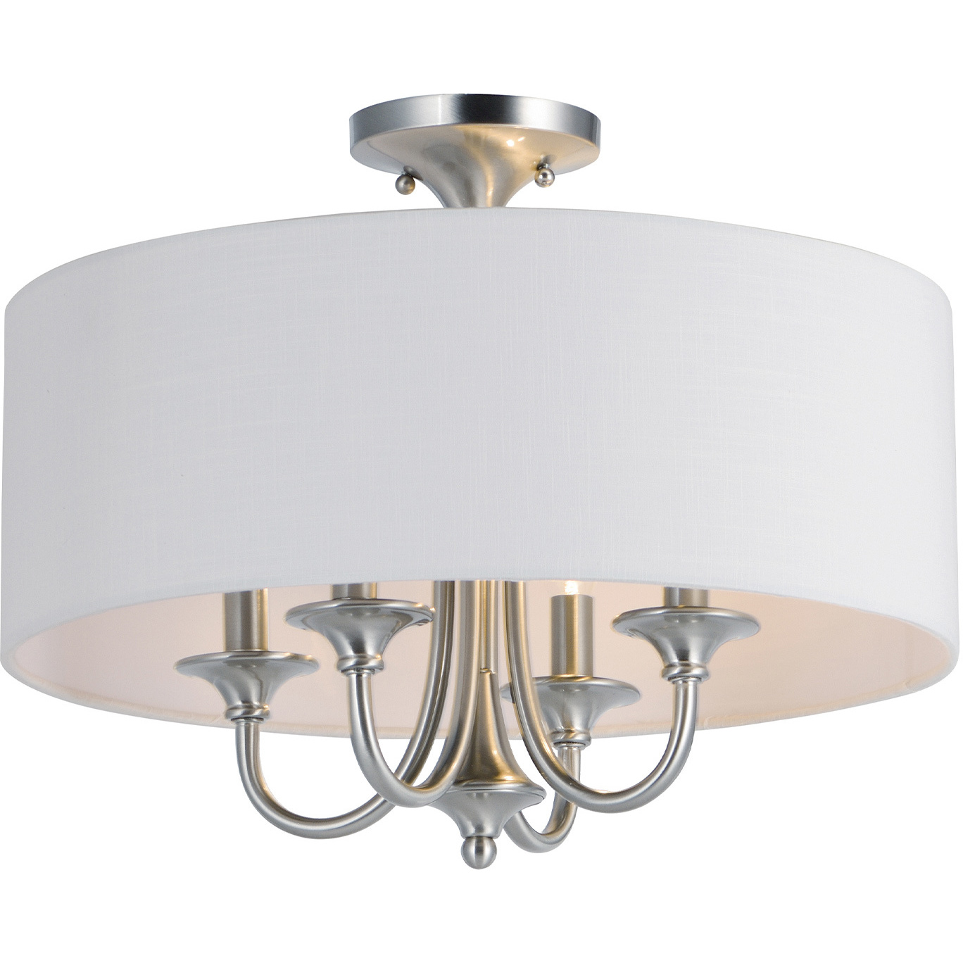 Bongo 4 Light 18 inch Satin Nickel Semi-Flush Mount Ceiling Light