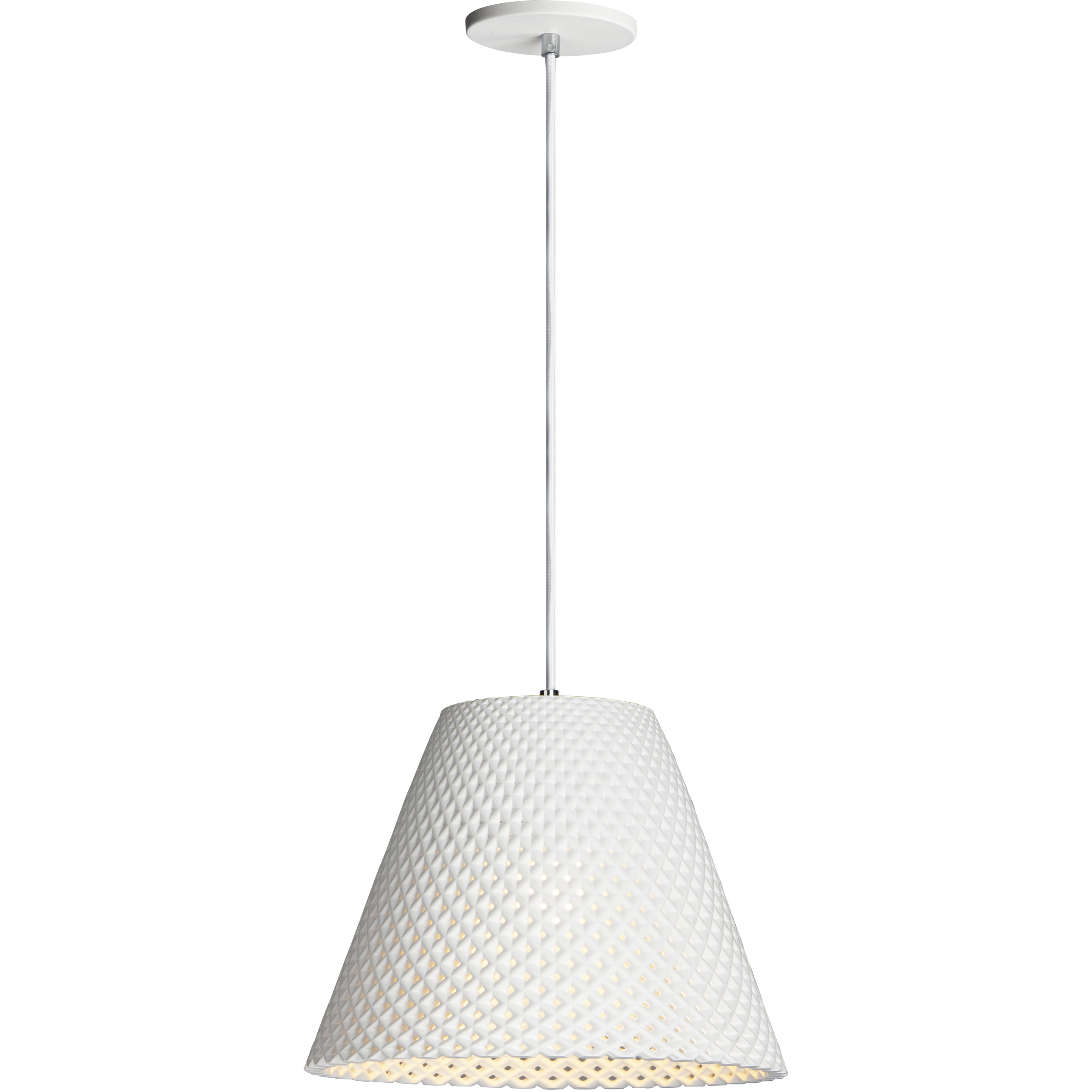 Woven 1 Light 14.5 inch White Single Pendant Ceiling Light