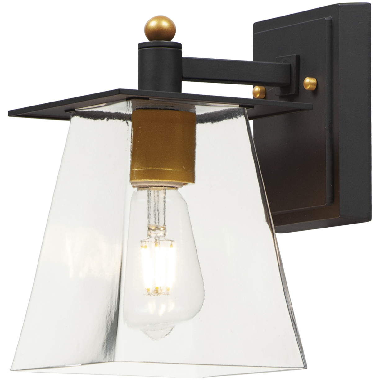 Chalet LED 10 inch Bronze and Gold Outdoor Wall Mount