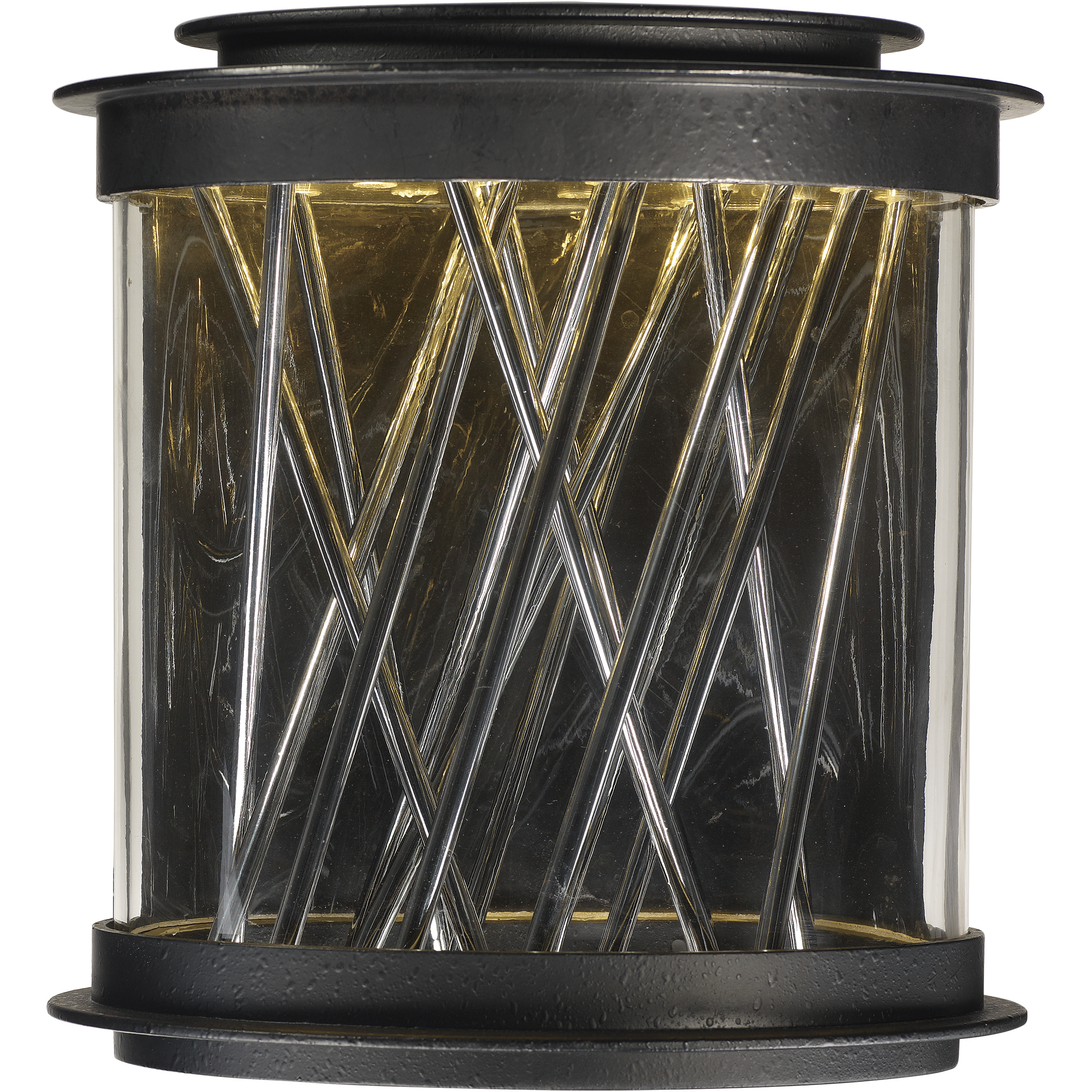 Bedazzle LED 10.75 inch Texture Ebony and Polished Chrome Outdoor Wall Mount