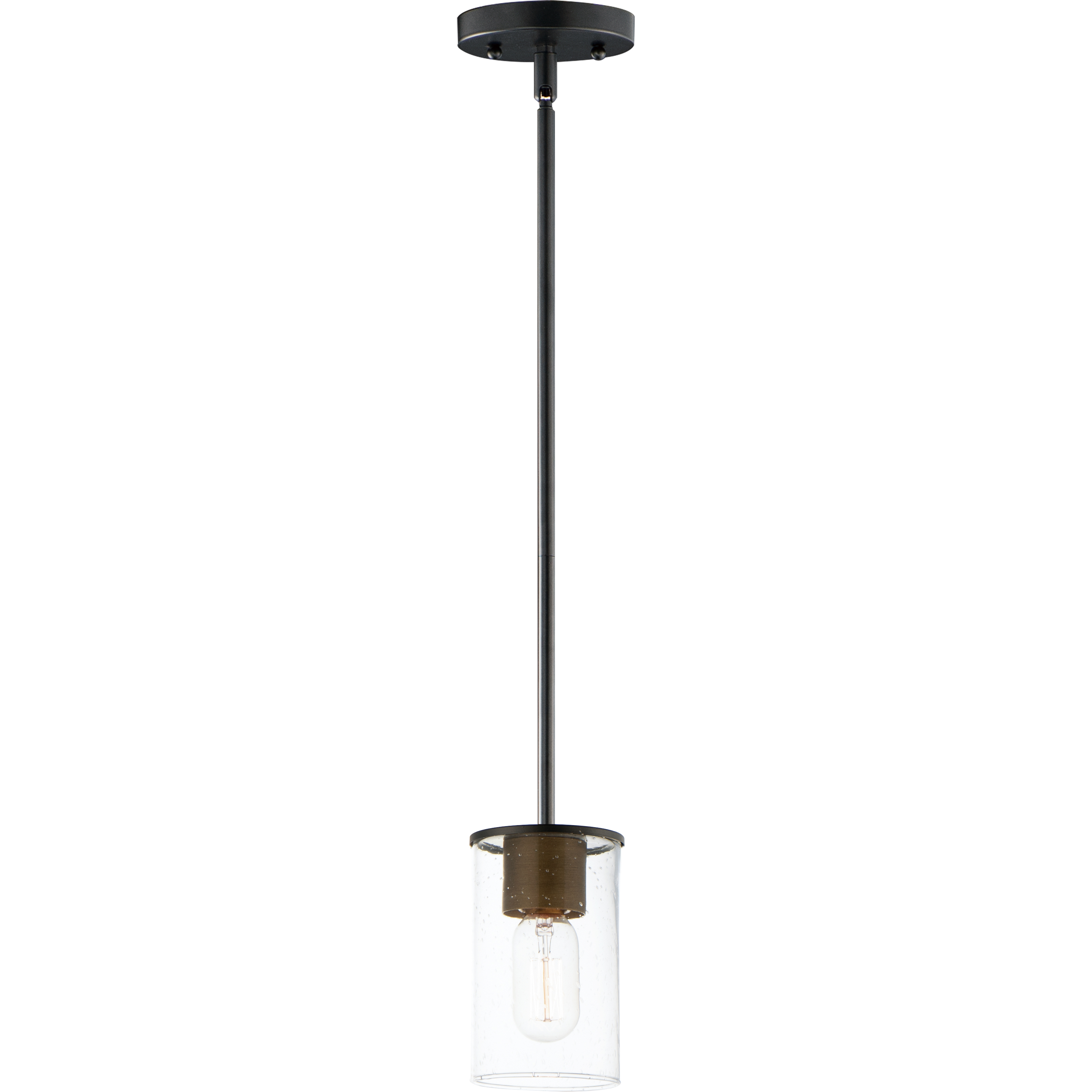 Sleek 1 Light 4 inch Antique Brass and Black Mini Pendant Ceiling Light
