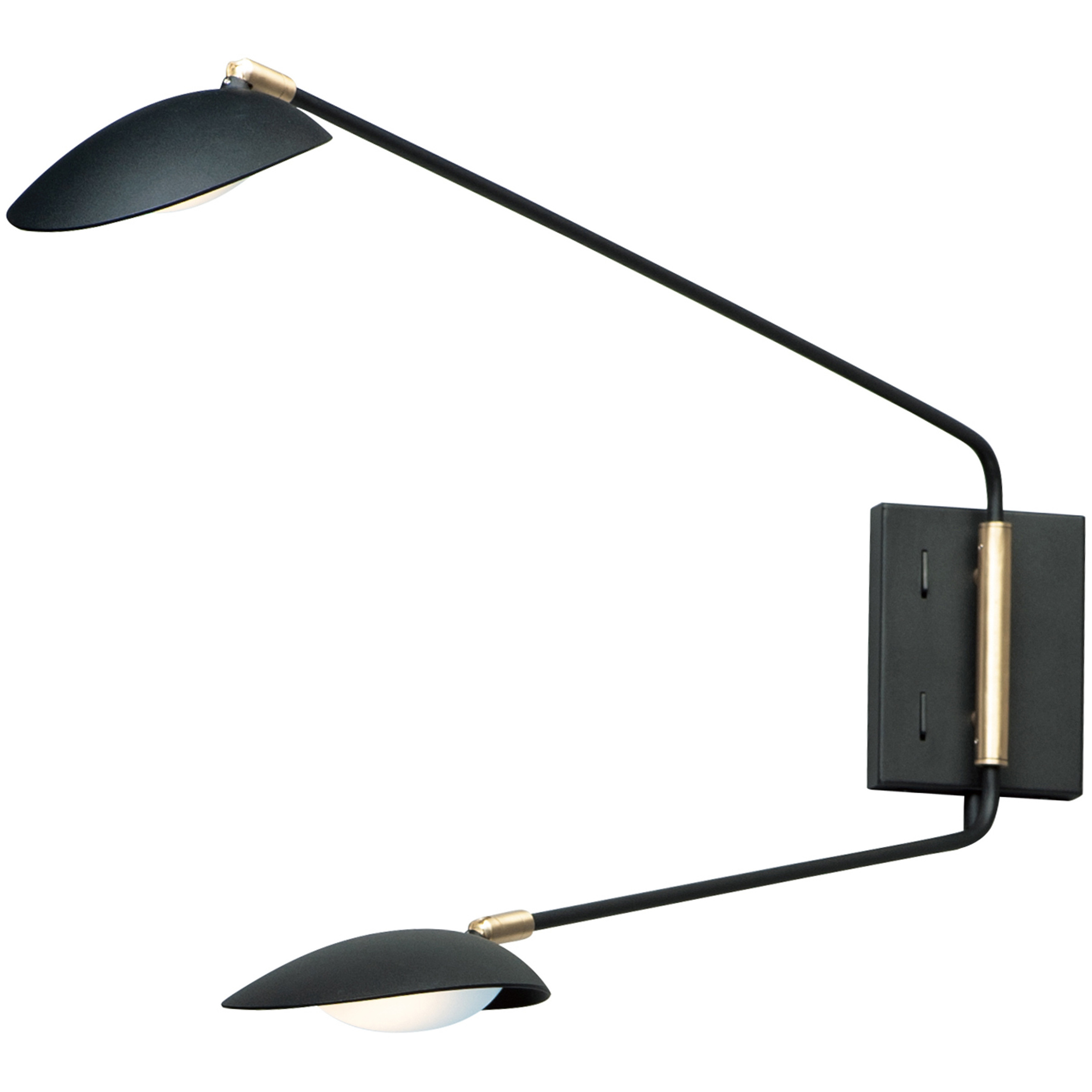 Scan LED 6 inch Black and Satin Brass Wall Sconce Wall Light
