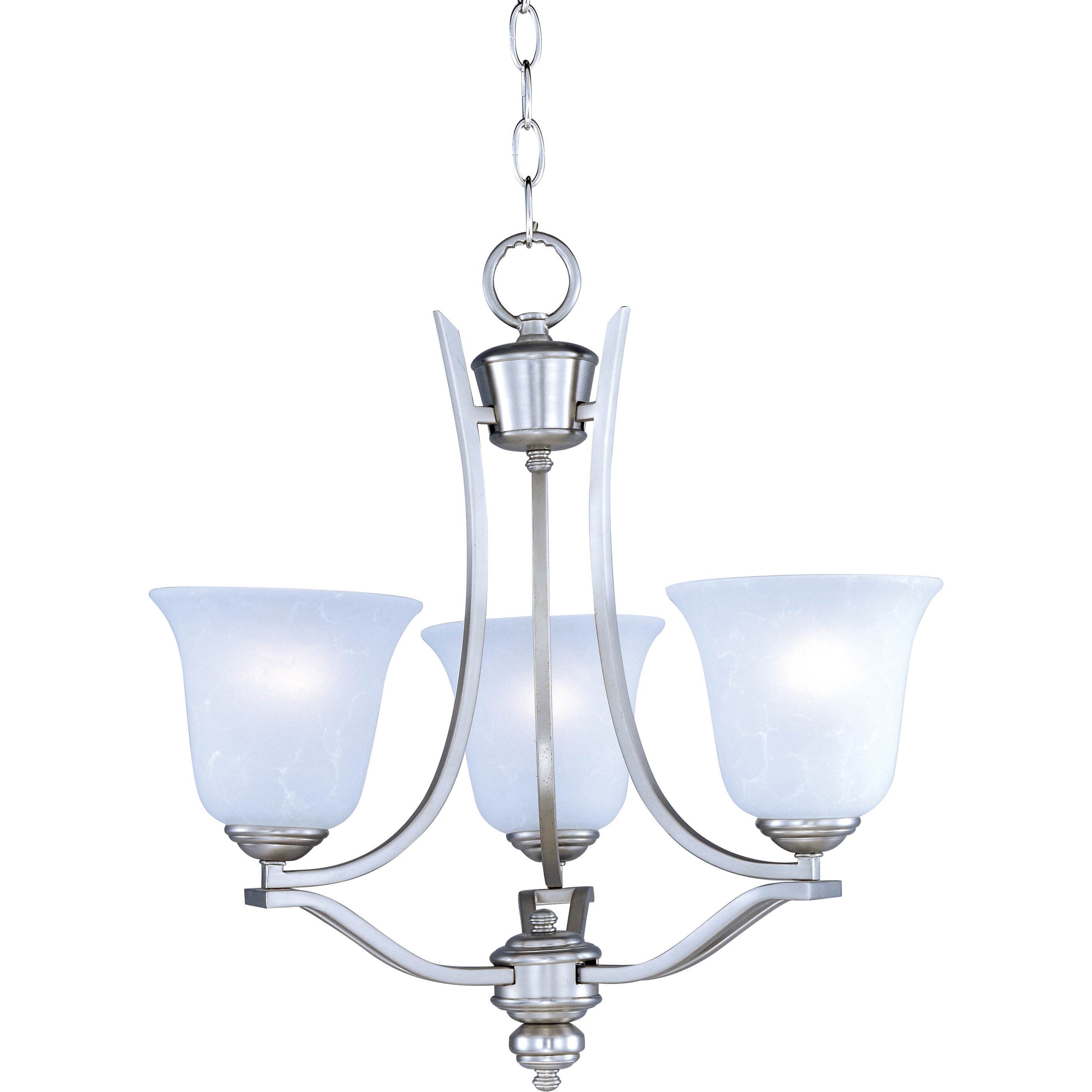 Madera 3 Light 19 inch Satin Silver Mini Chandelier Ceiling Light