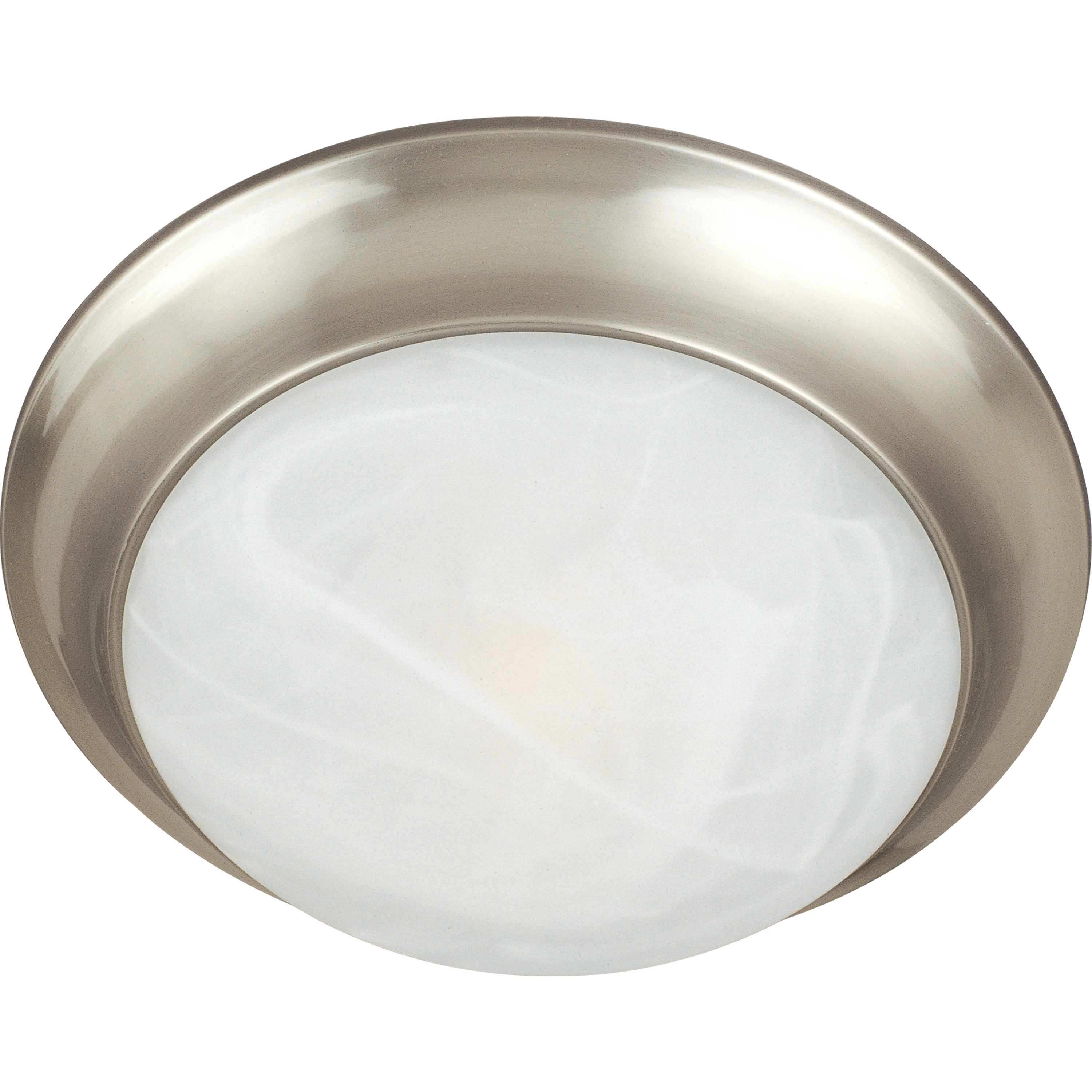 Essentials - 585x 1 Light 12 inch Satin Nickel Flush Mount Ceiling Light in Marble