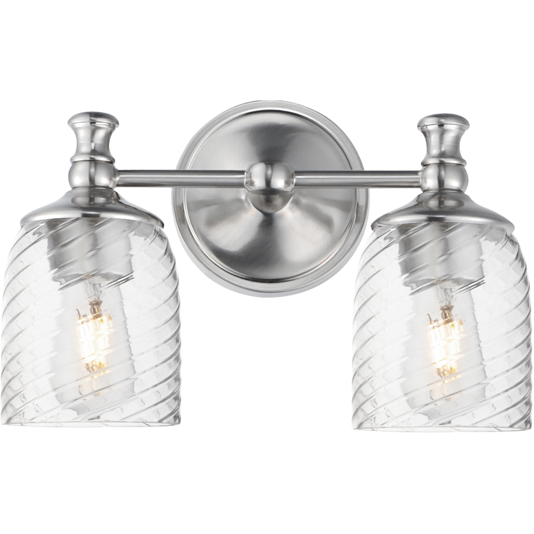 Swirl 2 Light 14 inch Satin Nickel Bath Vanity Wall Light