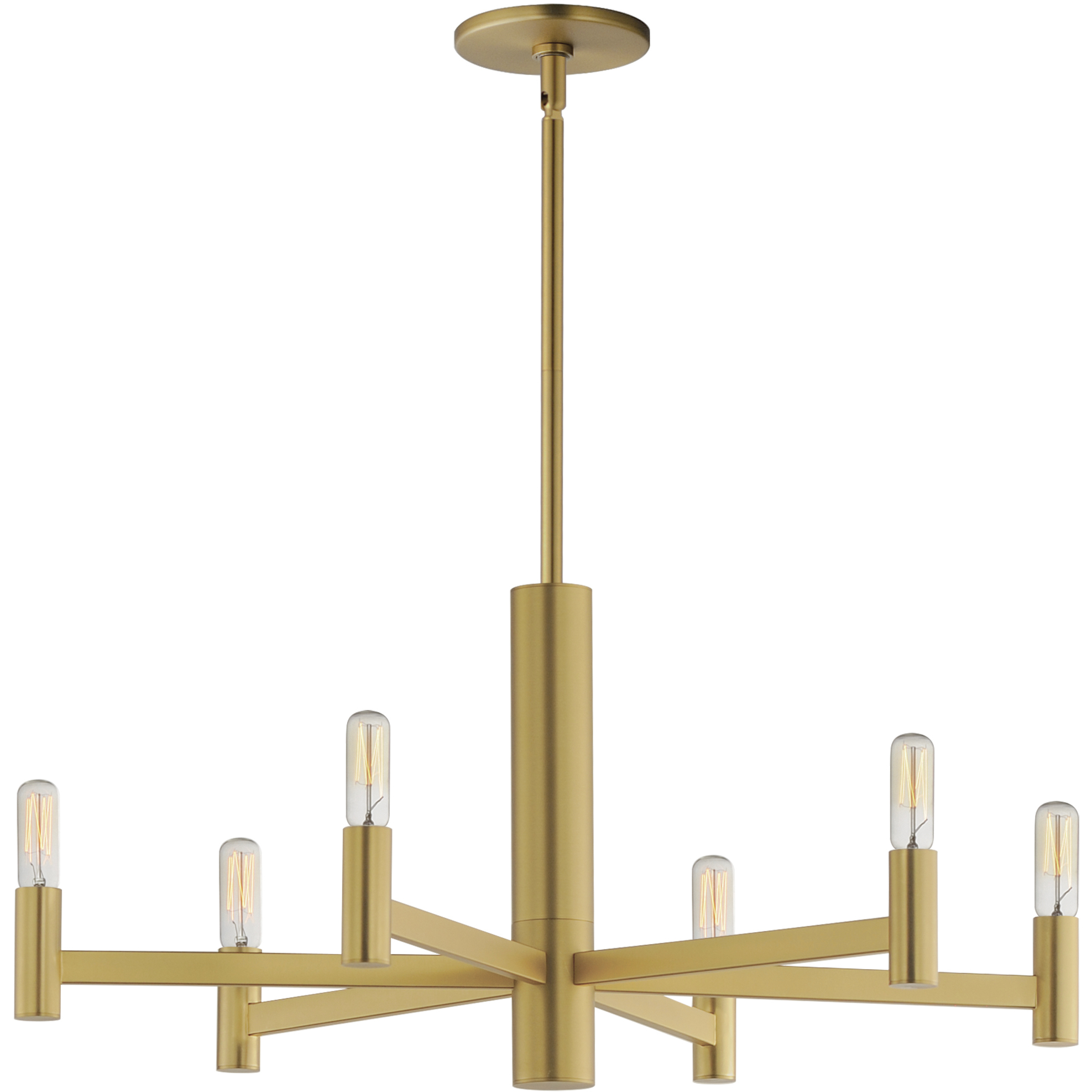 Emana 6 Light 25.5 inch Natural Aged Brass Chandelier Ceiling Light