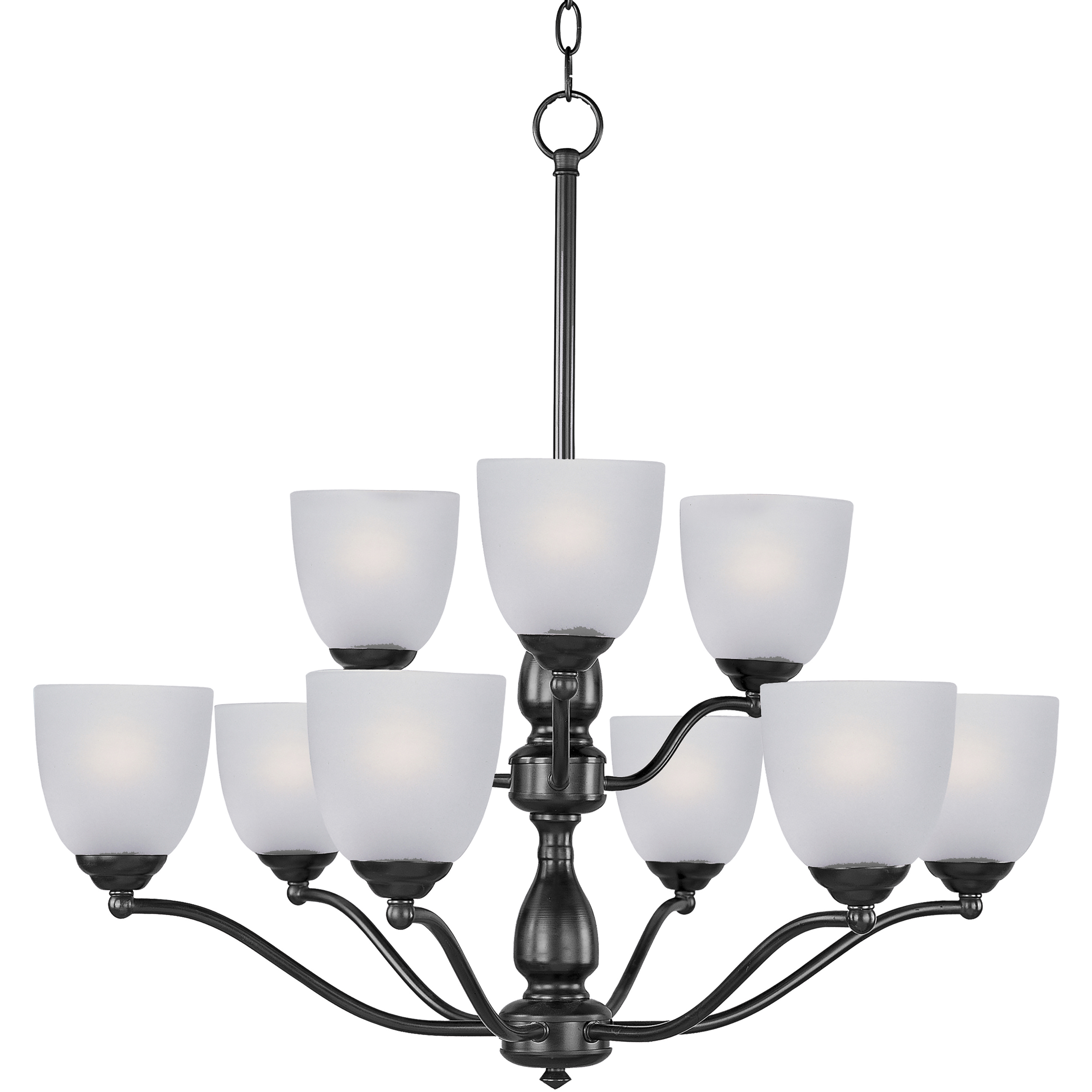 Stefan 9 Light 30 inch Black Multi-Tier Chandelier Ceiling Light