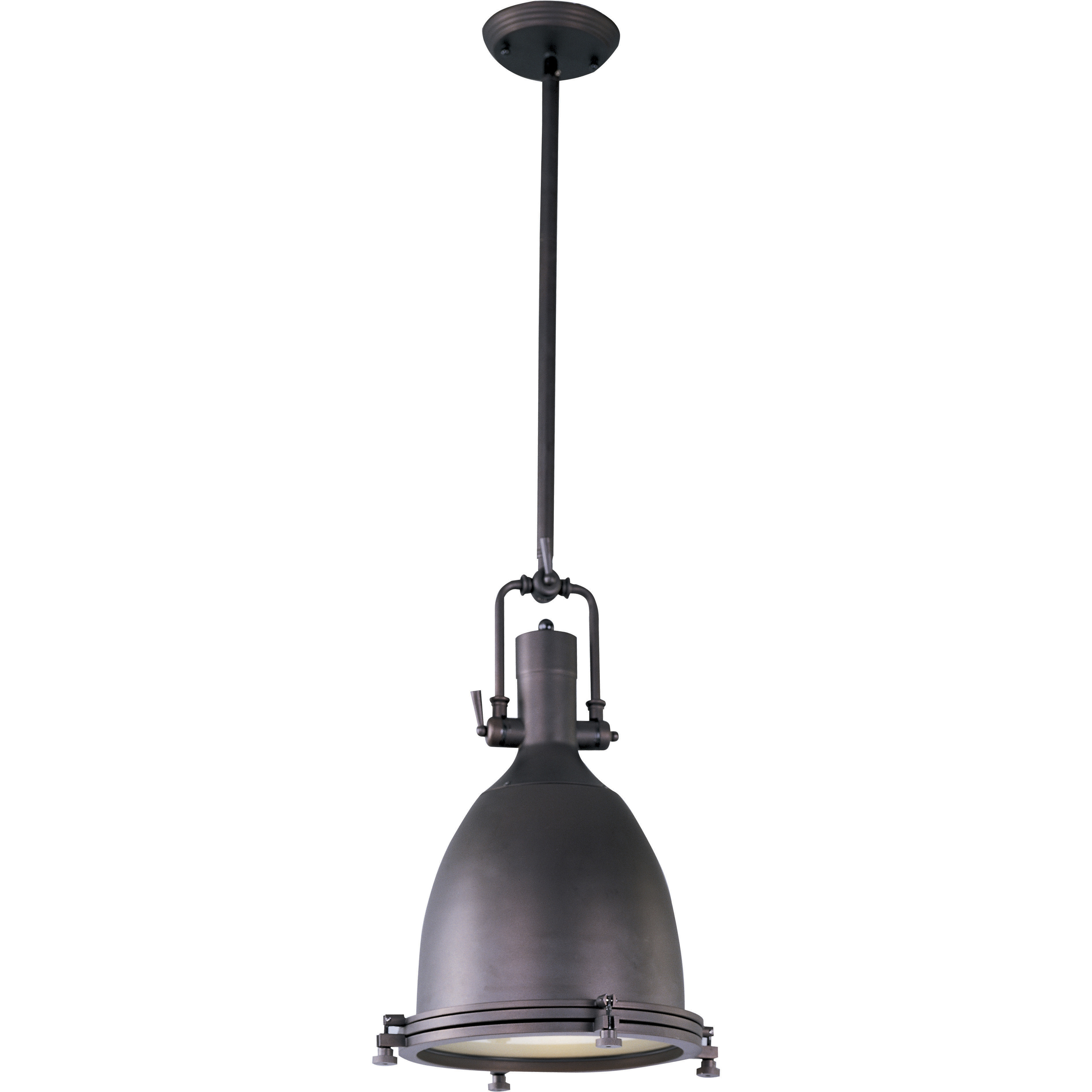 Hi-Bay 1 Light 14.25 inch Bronze Single Pendant Ceiling Light