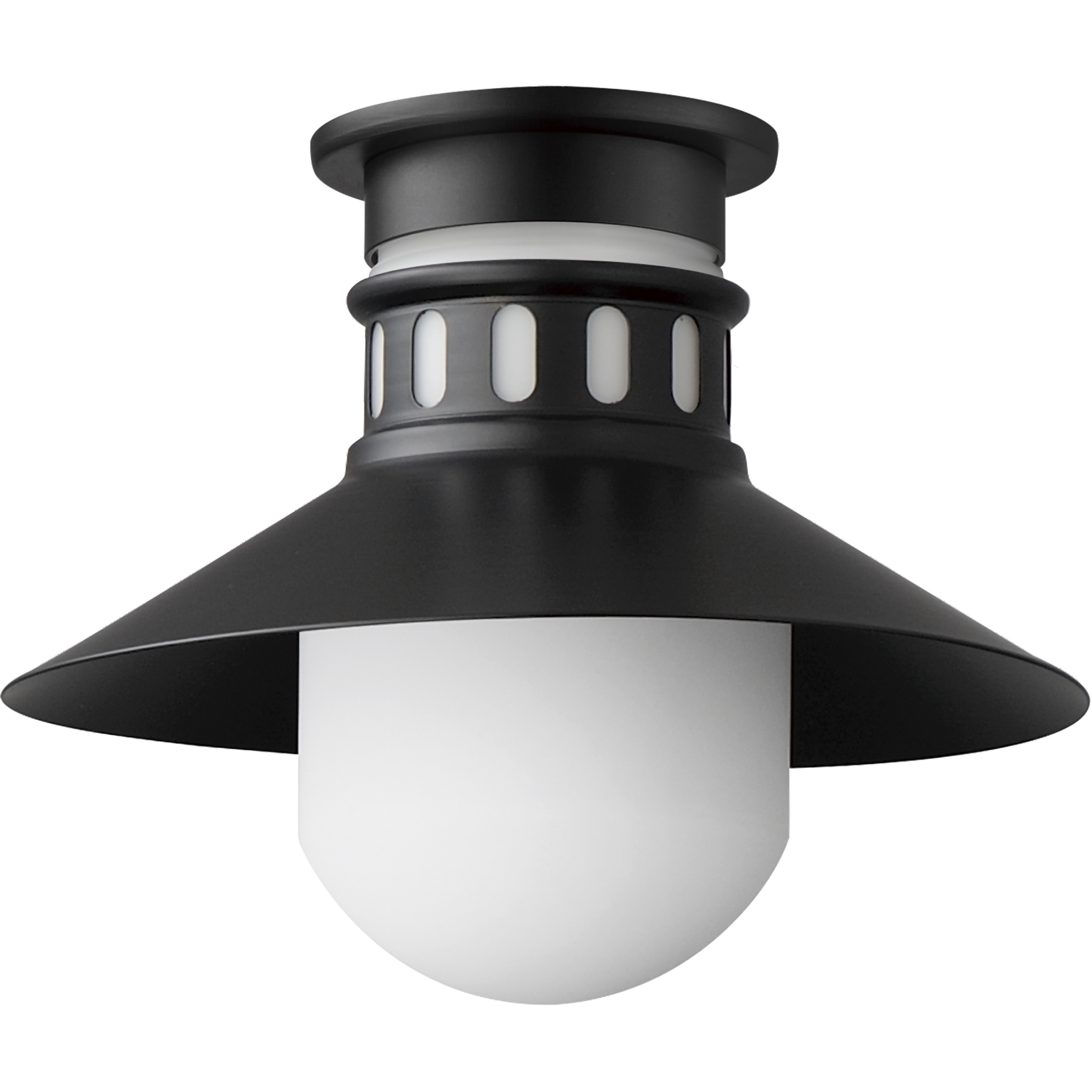 Admiralty 1 Light 12 inch Black Outdoor Flush Mount
