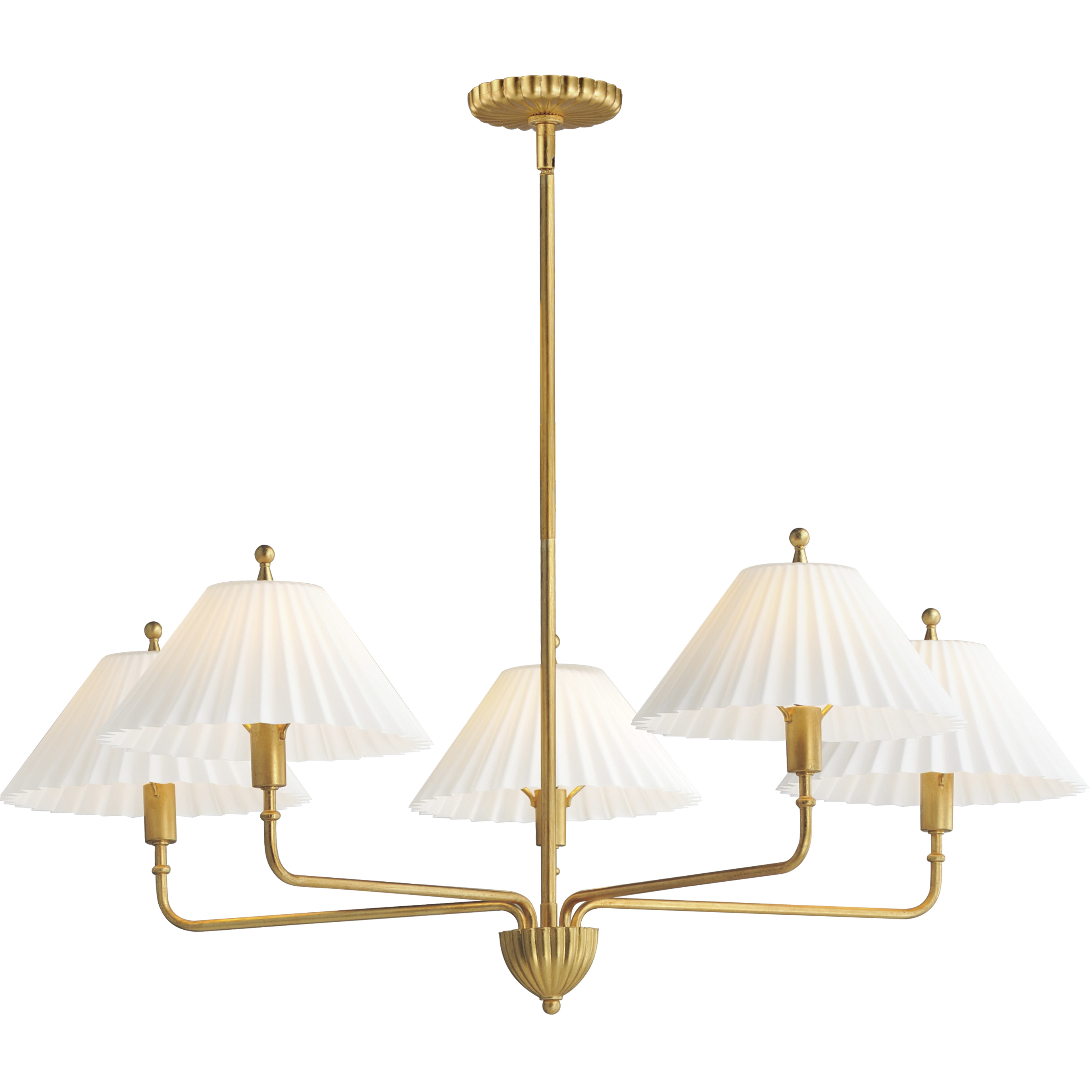 Kismet 5 Light 44.5 inch Gold Leaf Single-Tier Chandelier Ceiling Light
