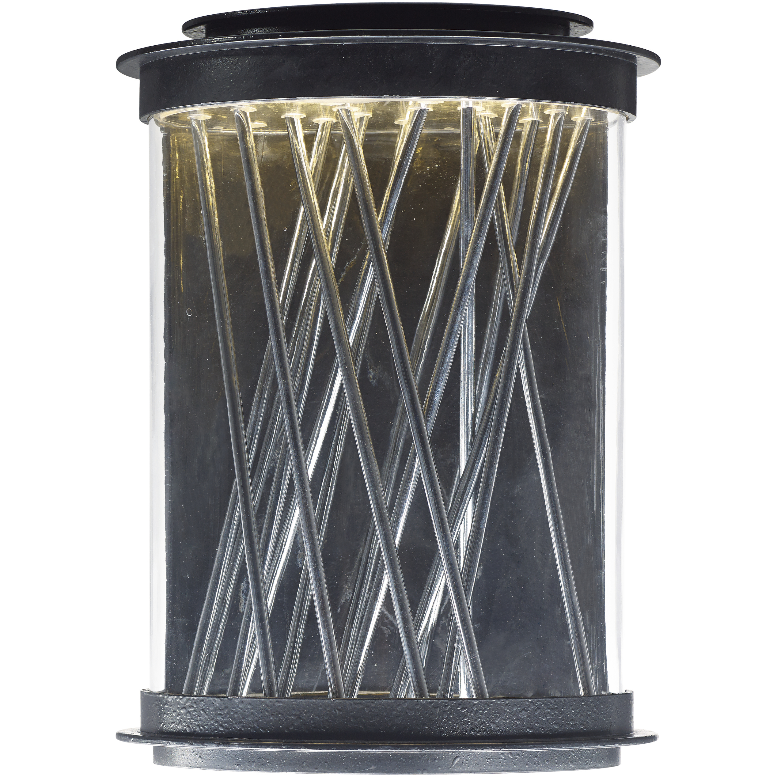 Bedazzle LED 14 inch Texture Ebony and Polished Chrome Outdoor Wall Mount