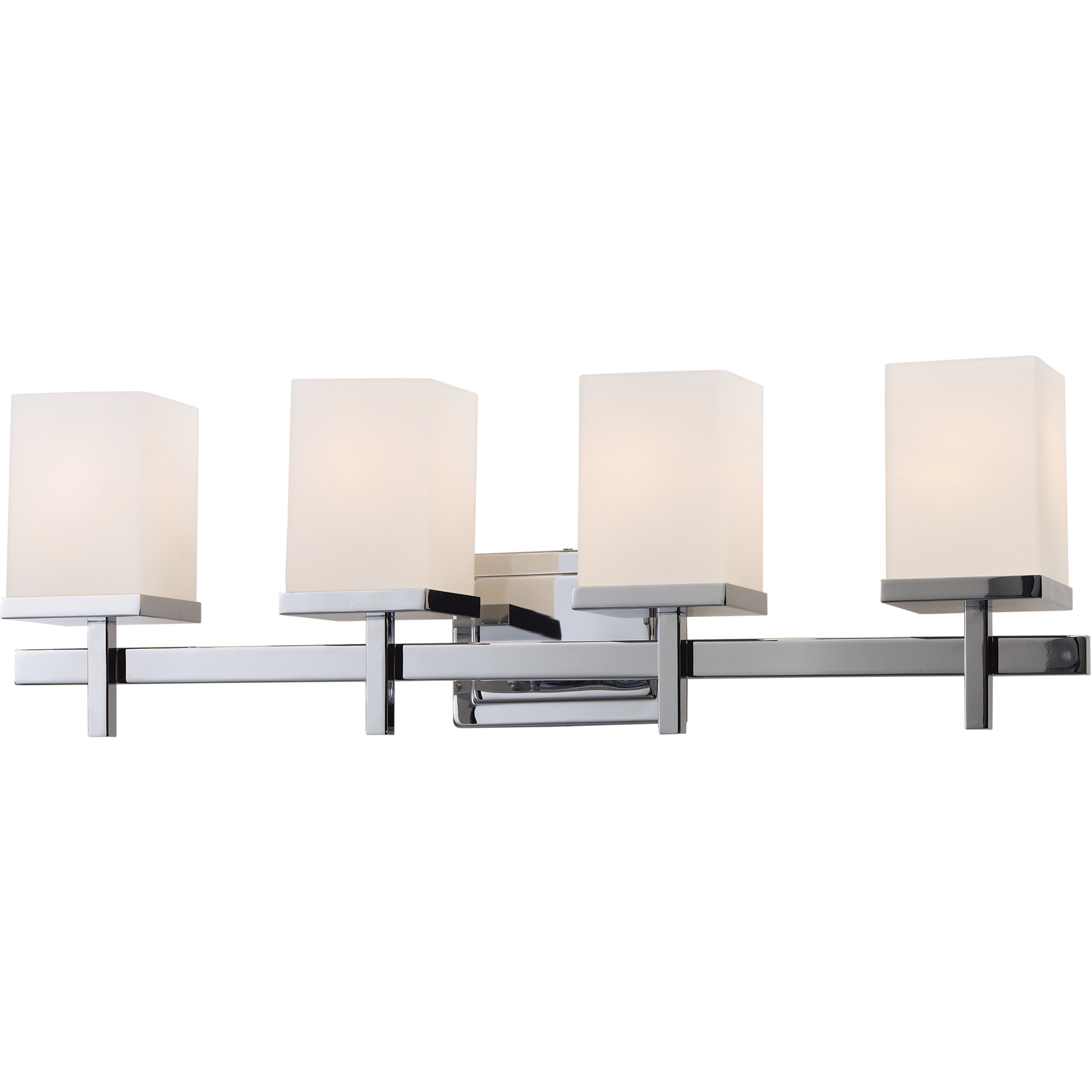 Tetra 4 Light 30 inch Polished Chrome Bath Vanity Wall Light in Satin White