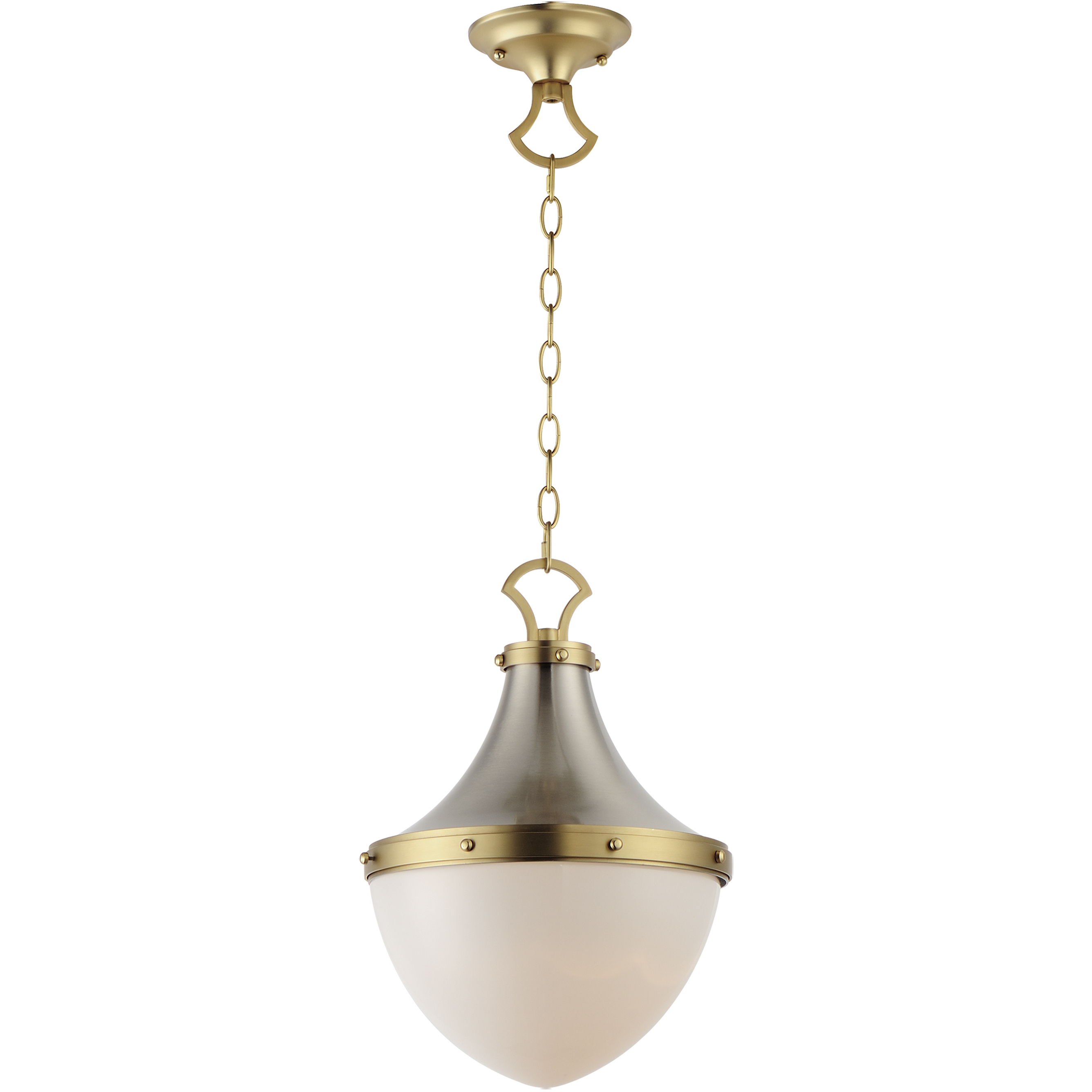Conrad 1 Light 12 inch Satin Nickel and Satin Brass Single Pendant Ceiling Light
